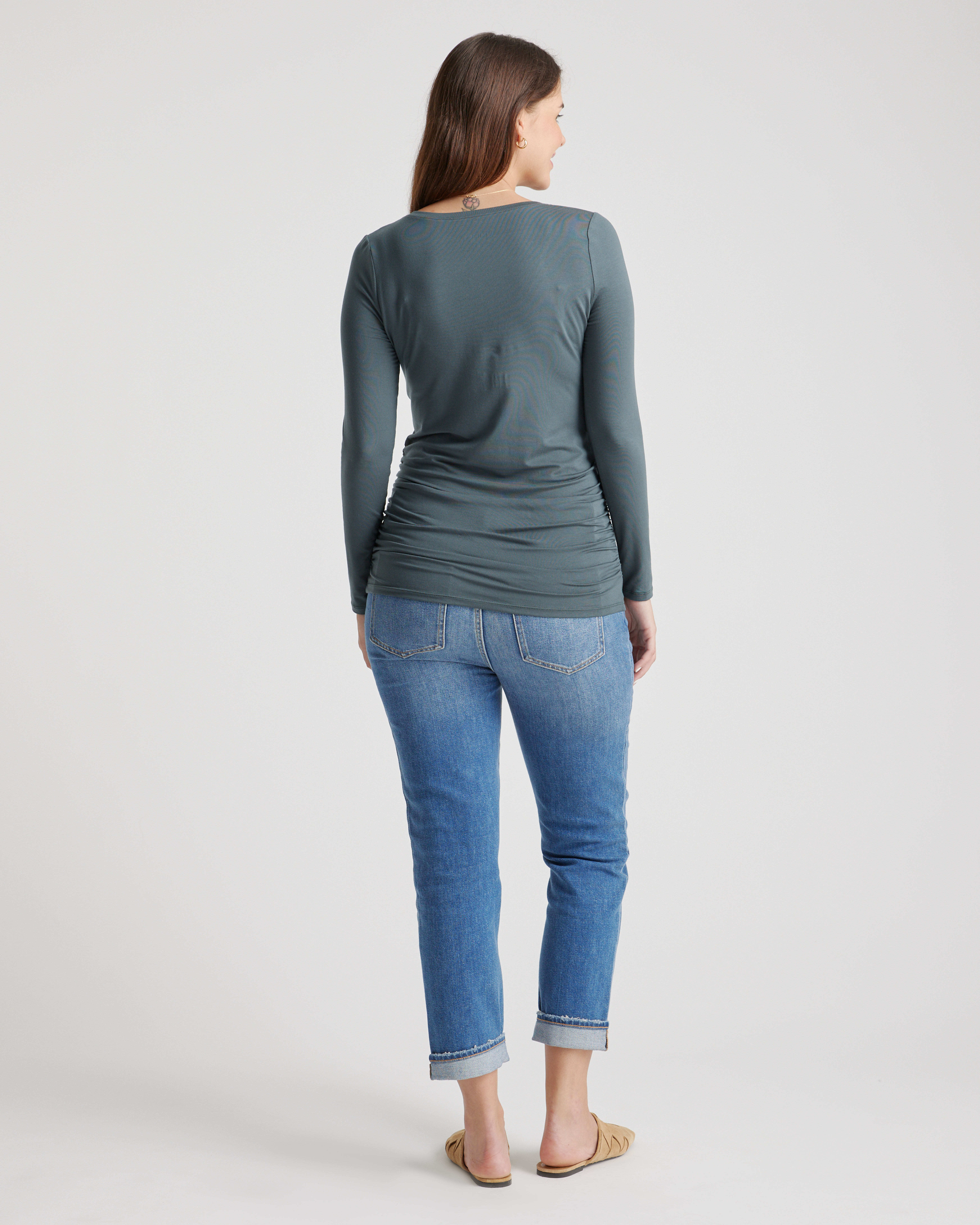【2plan】24SS★ [MADE] [2PACK] Silket U-neck long-sleeve T 2PLAN