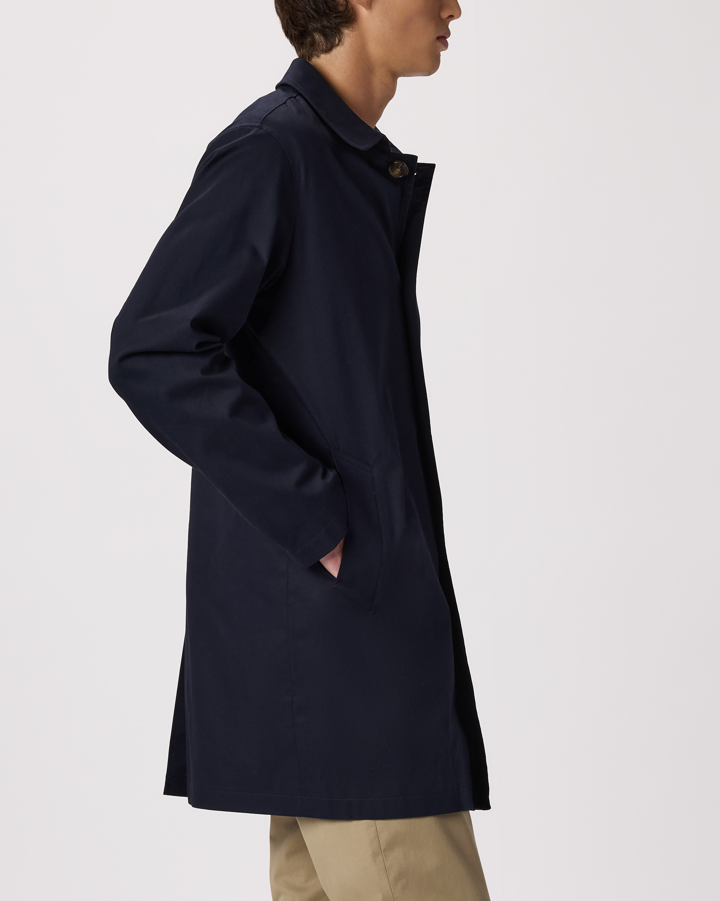 Men's Comfort Stretch Trench Coat in Navy
