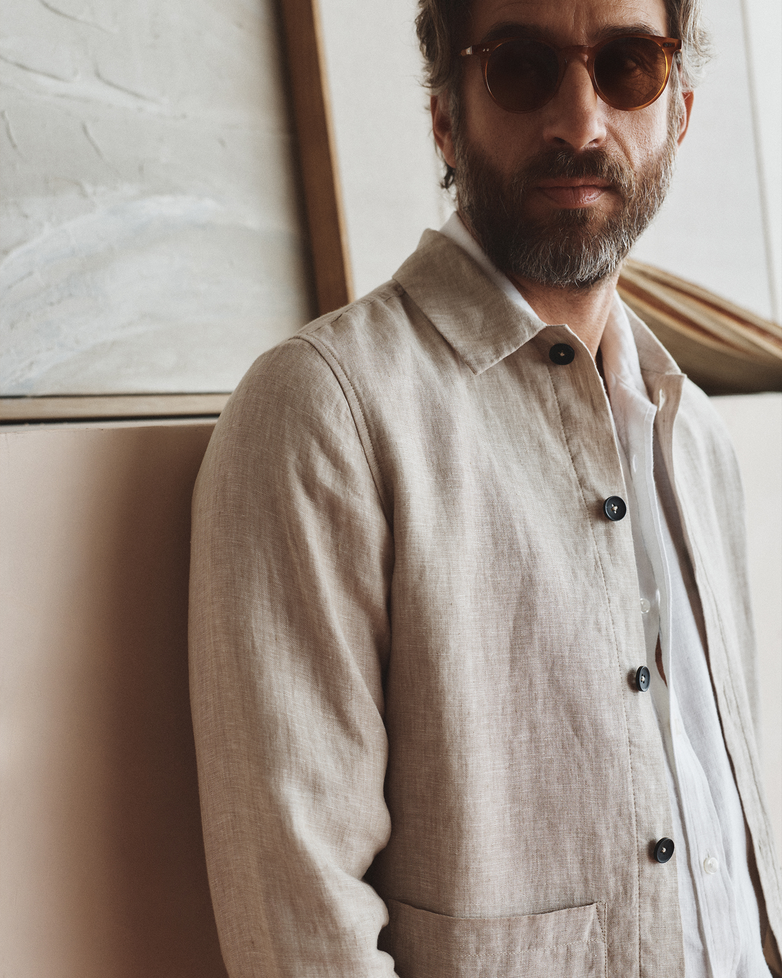 100% European Linen Shirt Jacket