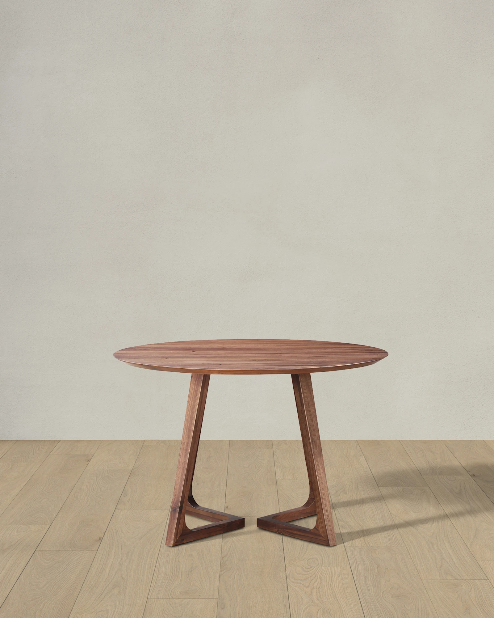 Solid Walnut Round Midcentury Dining Table