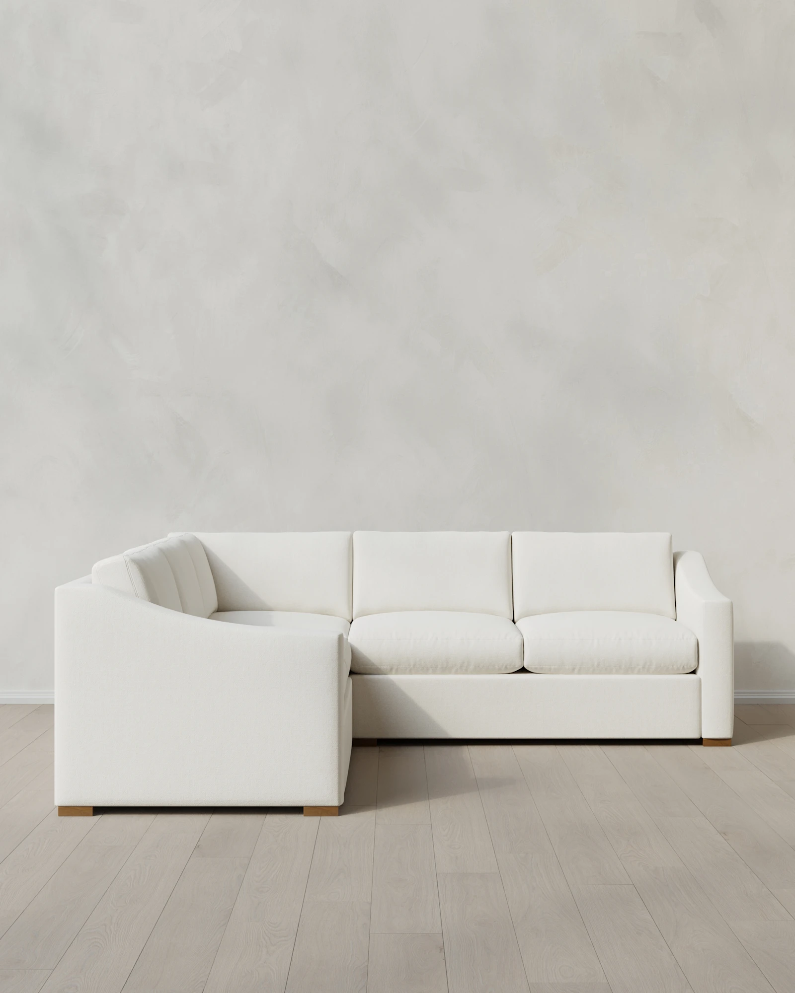 Hollis Slope Arm L Sectional in Performance Chenille Linen Blend