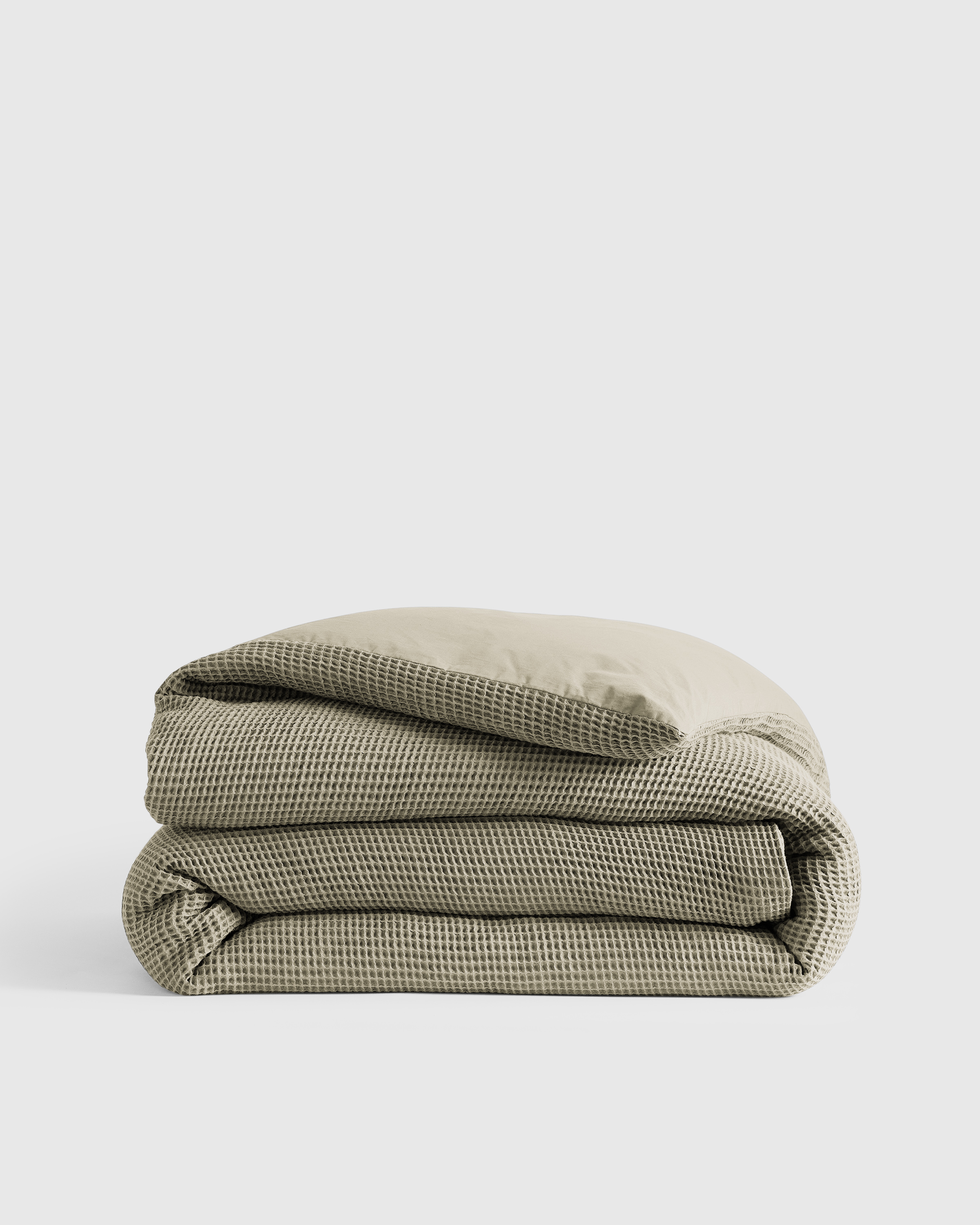 Dried Sage Organic Waffle Duvet Cover