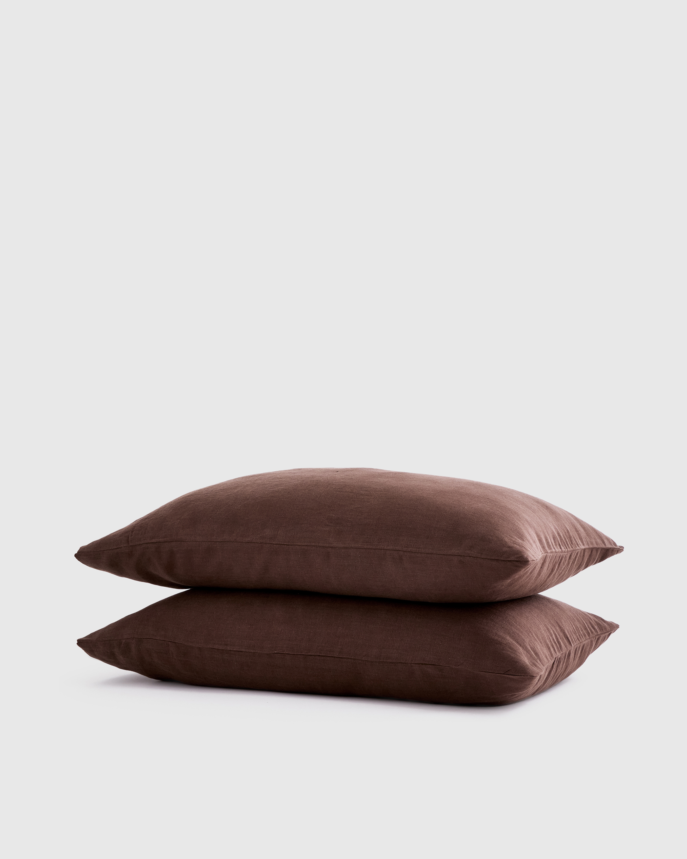 European Linen Pillowcase Set, Espresso, Standard