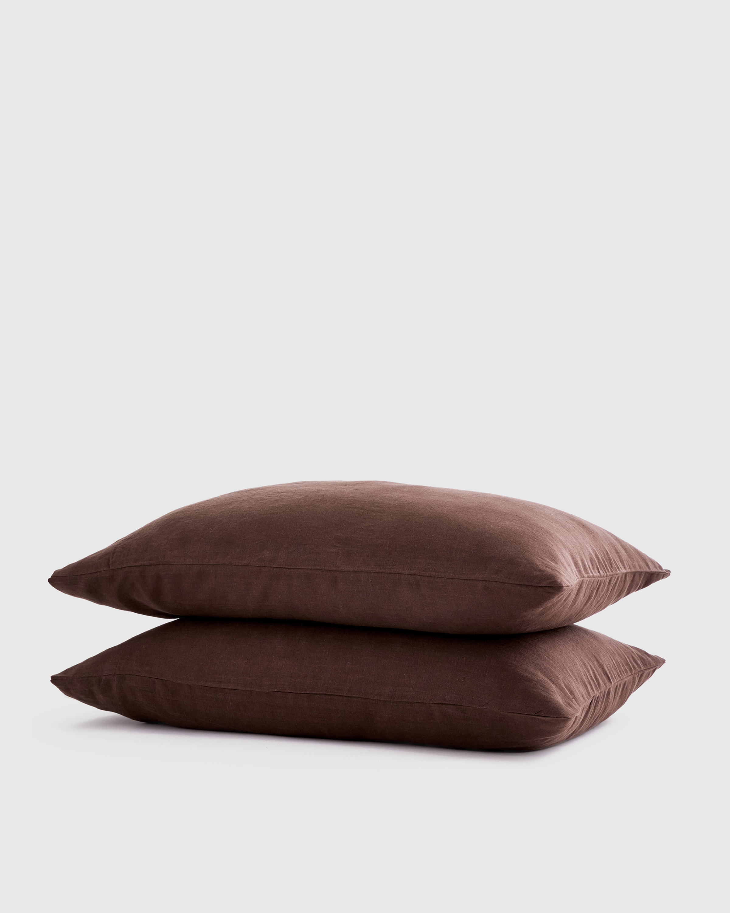 Espresso European Linen Pillowcase Set