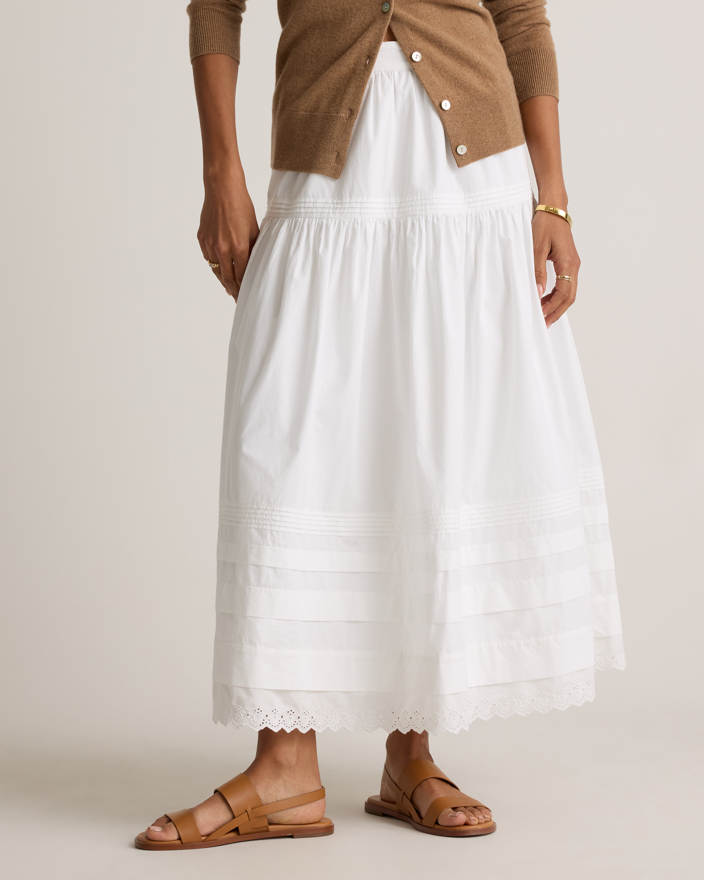 【BAON】hagoi pintuck long skirt Torrid Maxi Washable Gauze Drawstring Pintuck Skirt Orange 0