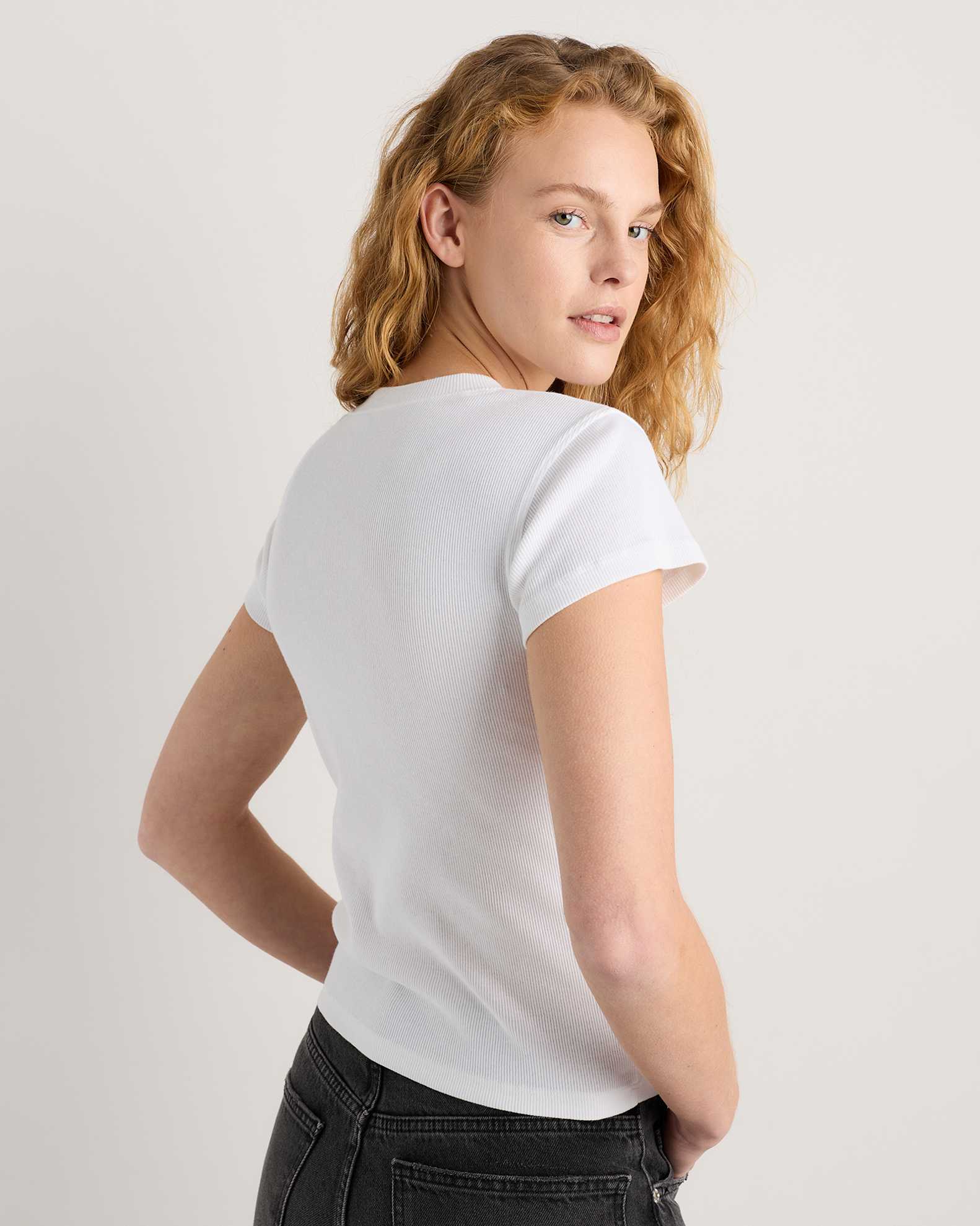 Women's Organic Cotton Micro-Rib Crewneck Tee