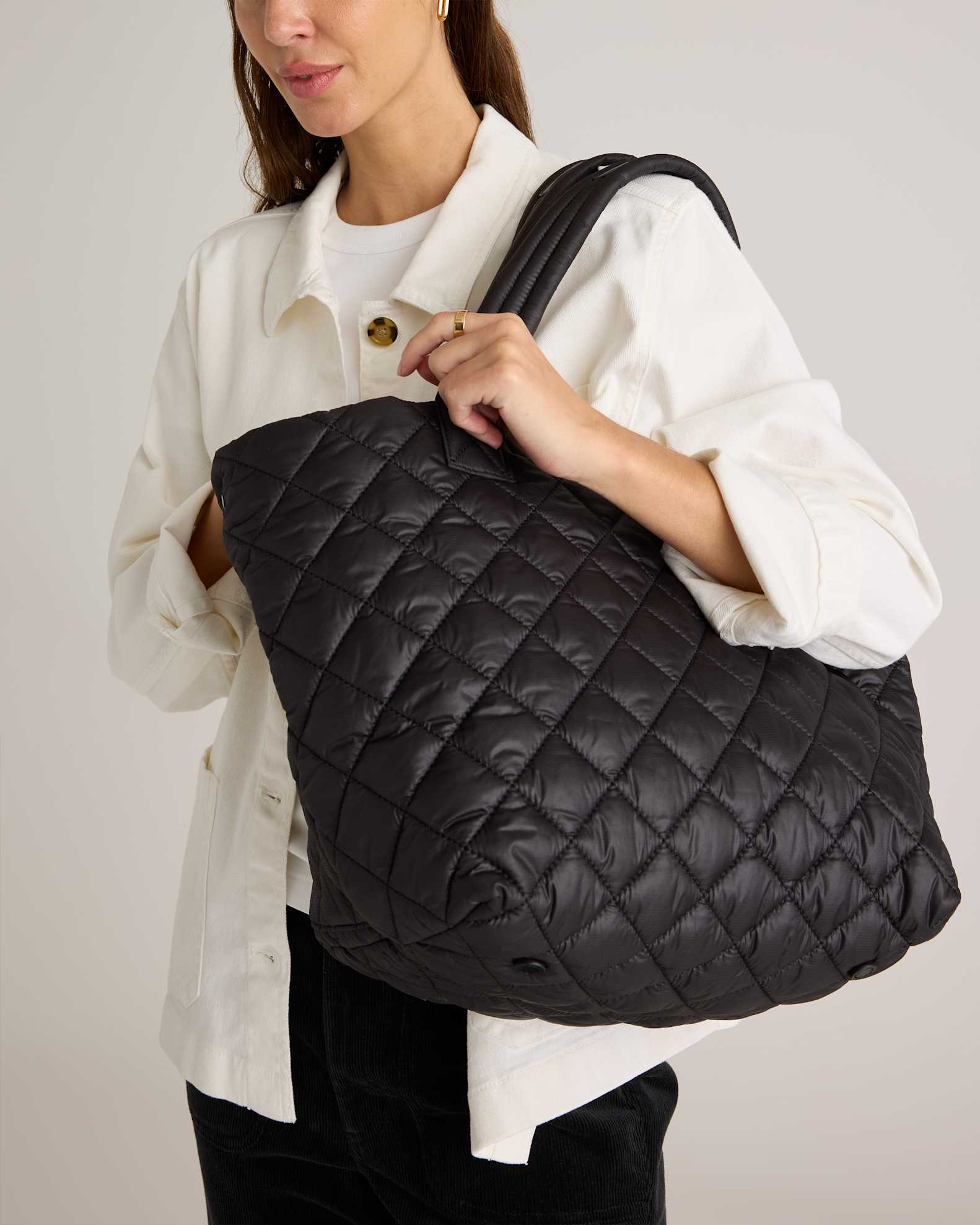 Transit Quilted Carry-All Tote in Black - Main Image
