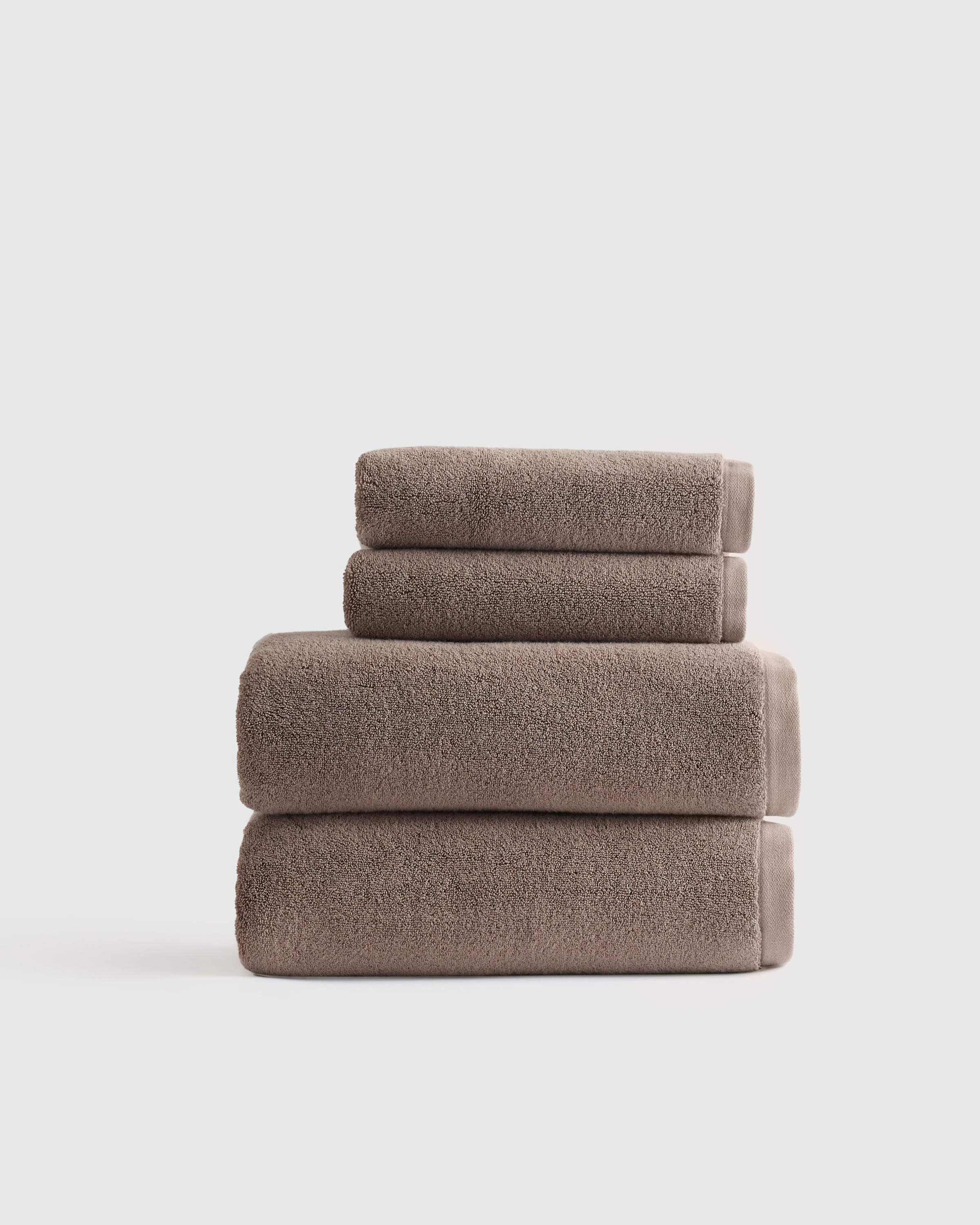 Heather Brown Plush Organic Turkish Cotton Bath Bundle (4 pieces)
