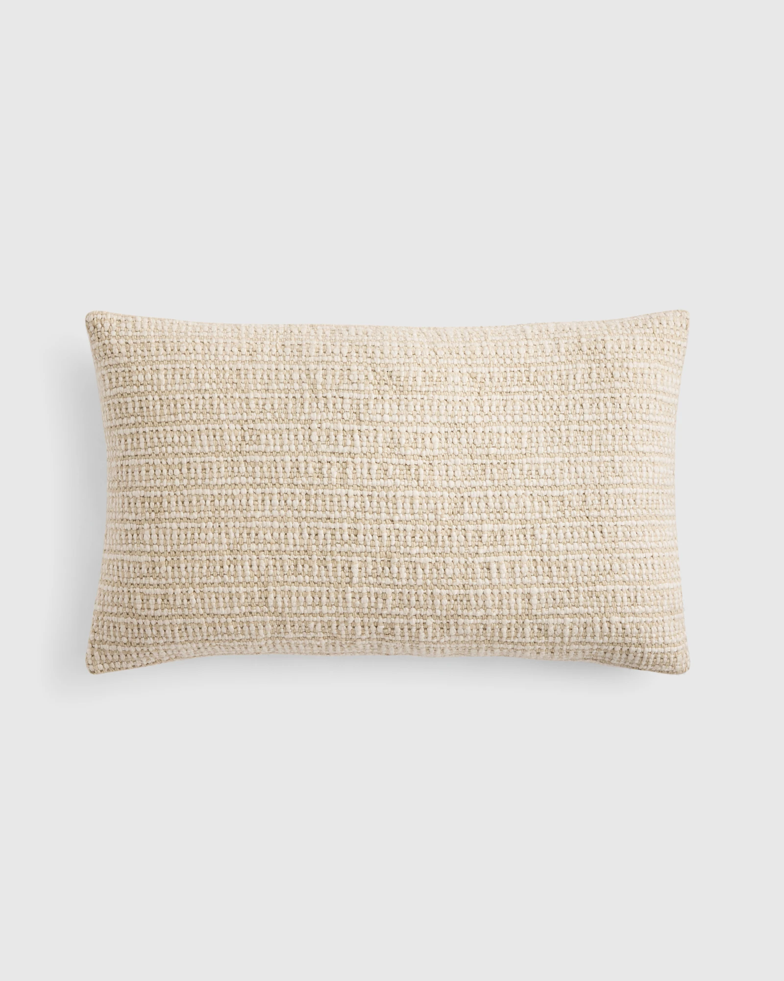 Wool Linen Textured Pillow Cover - Ivory, 14x36