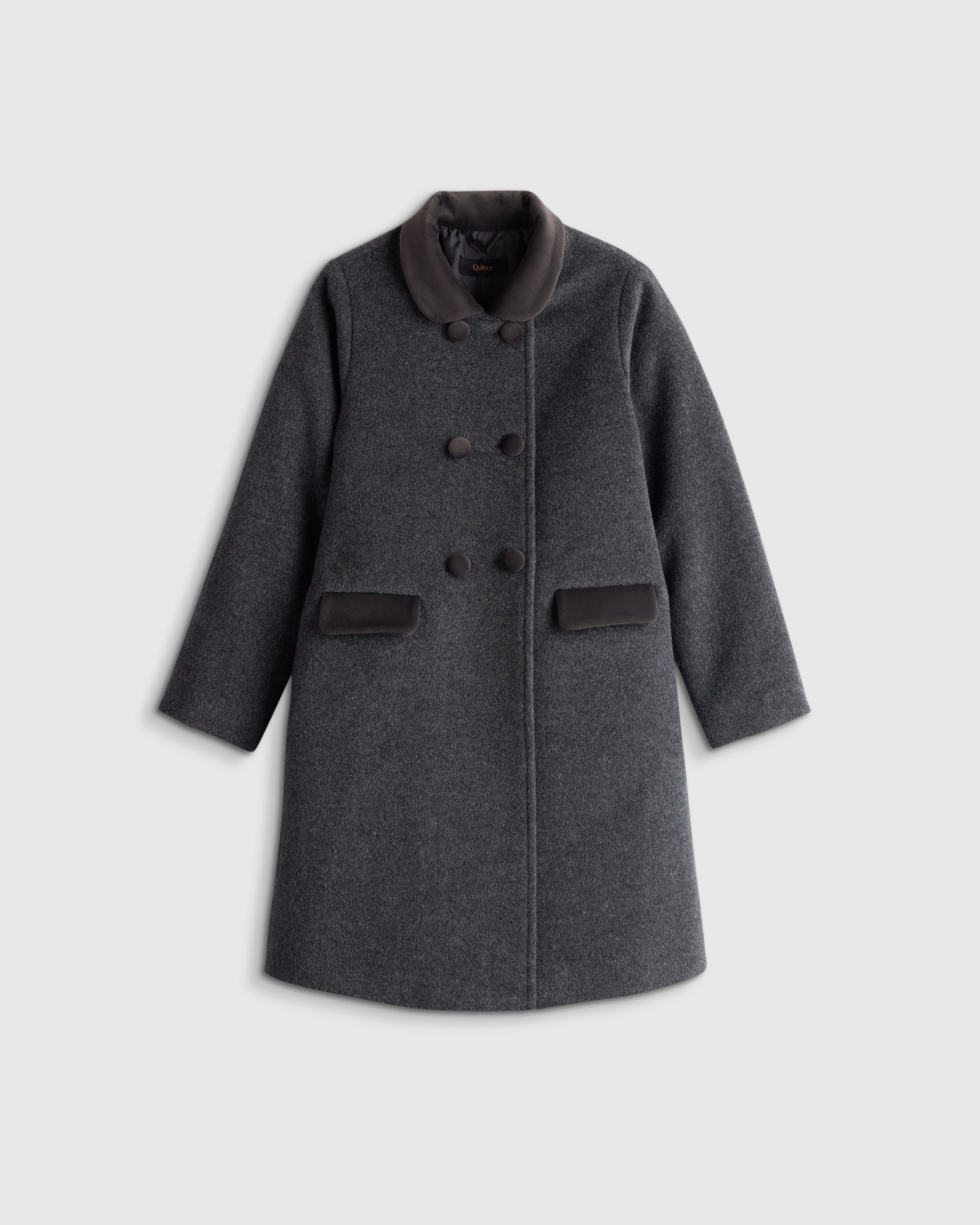 Heather Charcoal Girls Wool Cashmere Coat