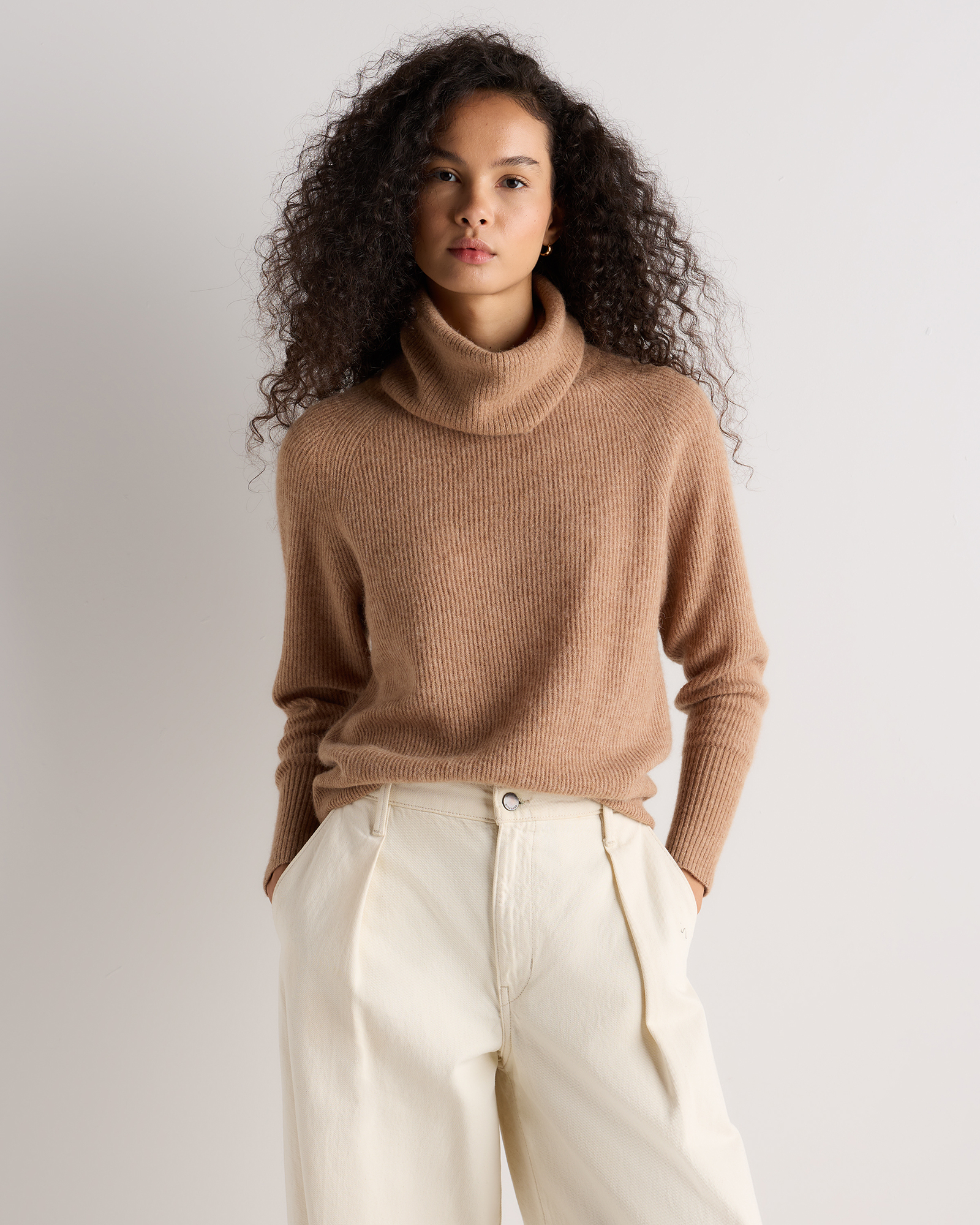 Dune Camel Lightweight Baby Alpaca Turtleneck