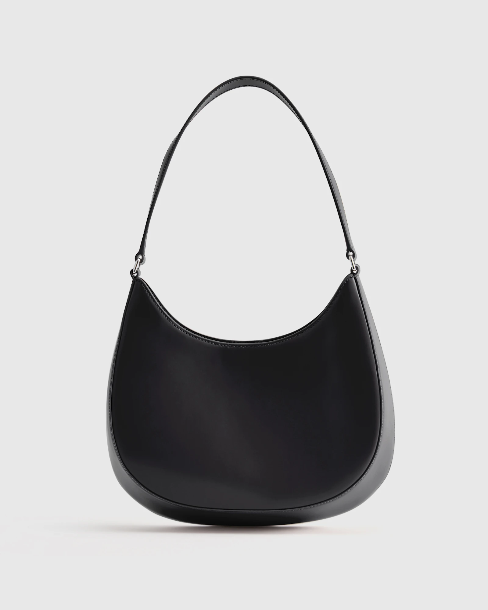Italian Abrasivato Leather Shoulder Bag in Black