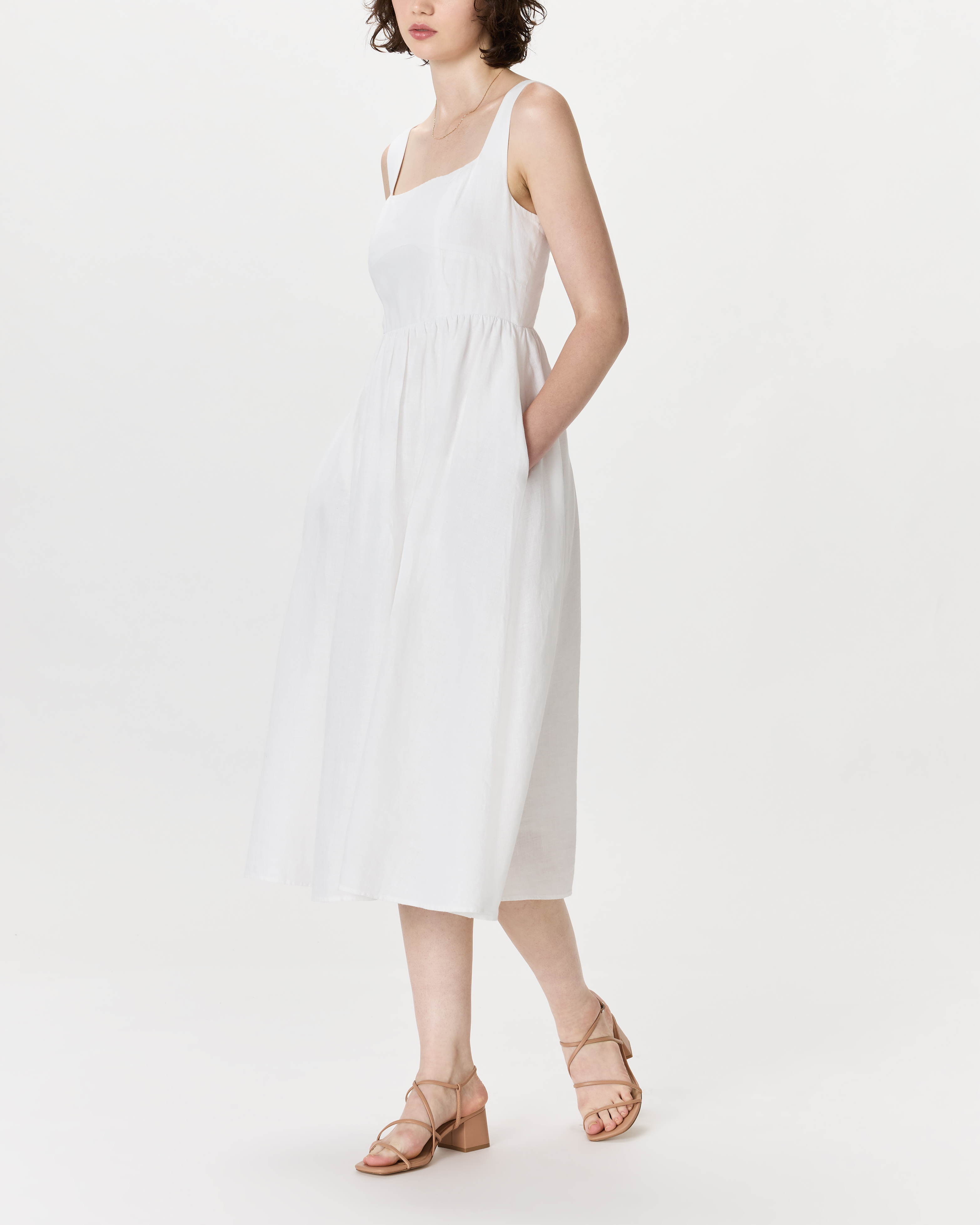 slim fit dress slacks White Long Sleeve Mini Dress Boat Neck Fit & Flare | Formal Cocktail  Wedding Guest Dress with Button Cuff Detail