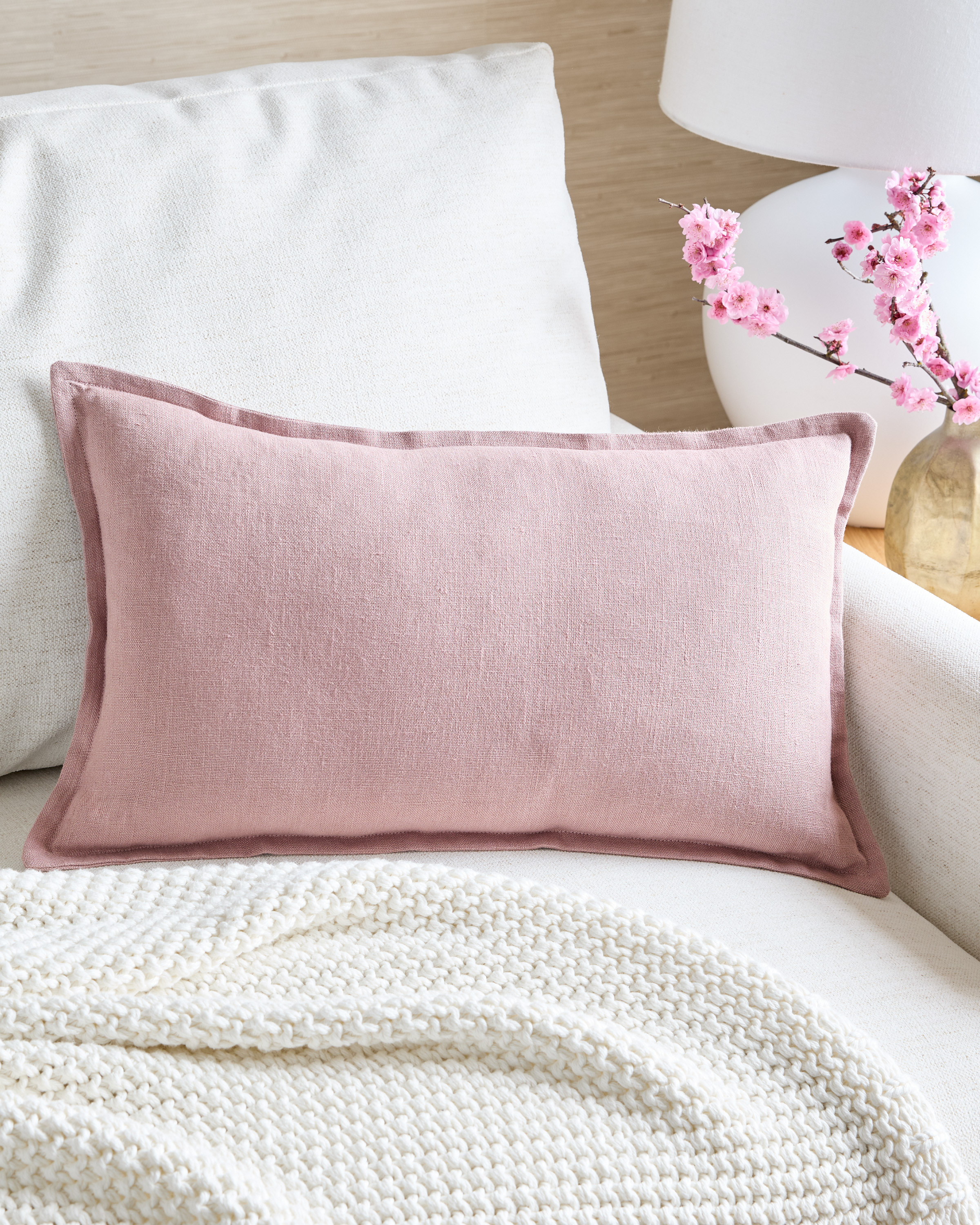 European Linen Flange Edge Pillow Cover (Set of 2) - Thumbnail 2