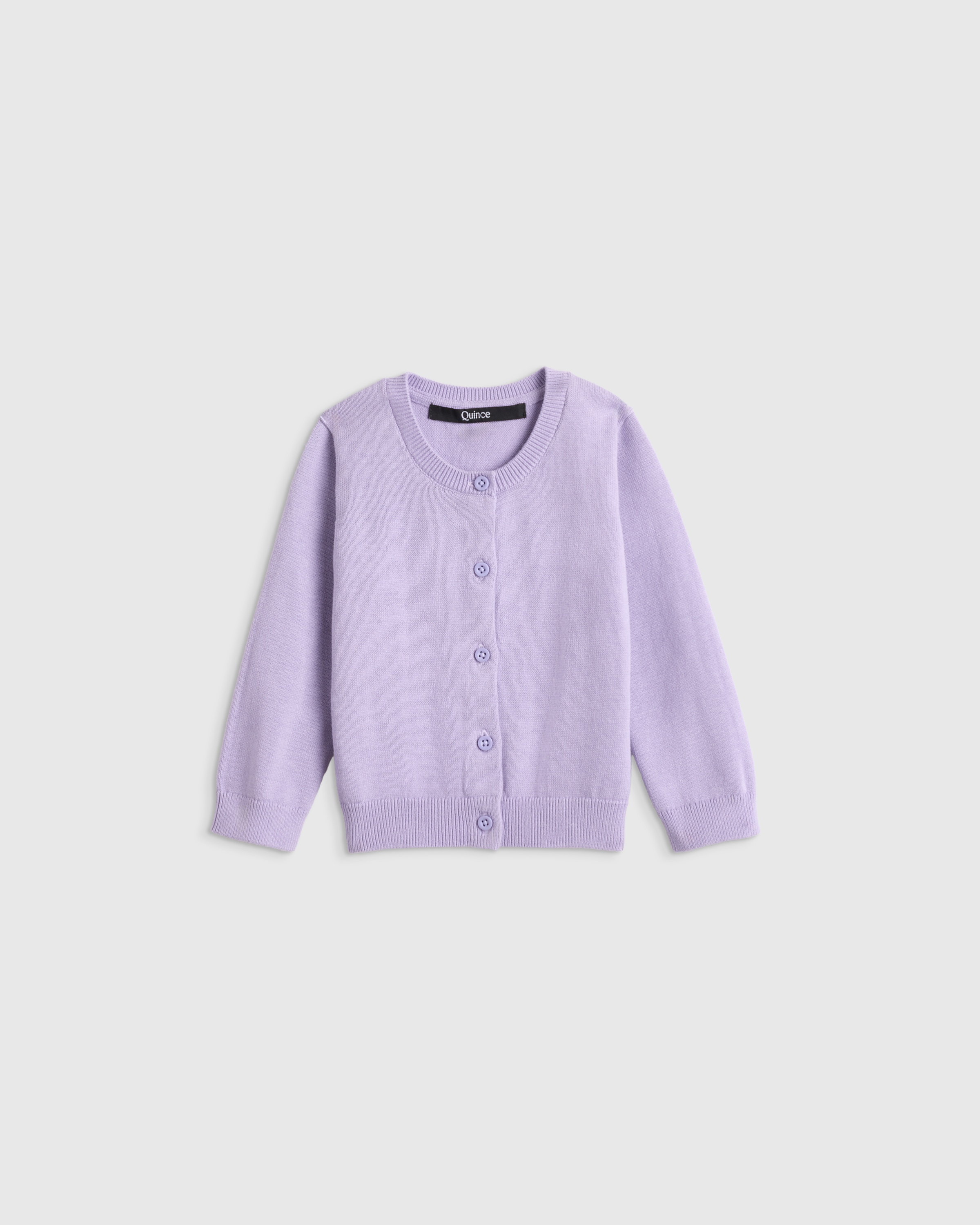 Lilac 100% Organic Cotton Crewneck Cardigan 