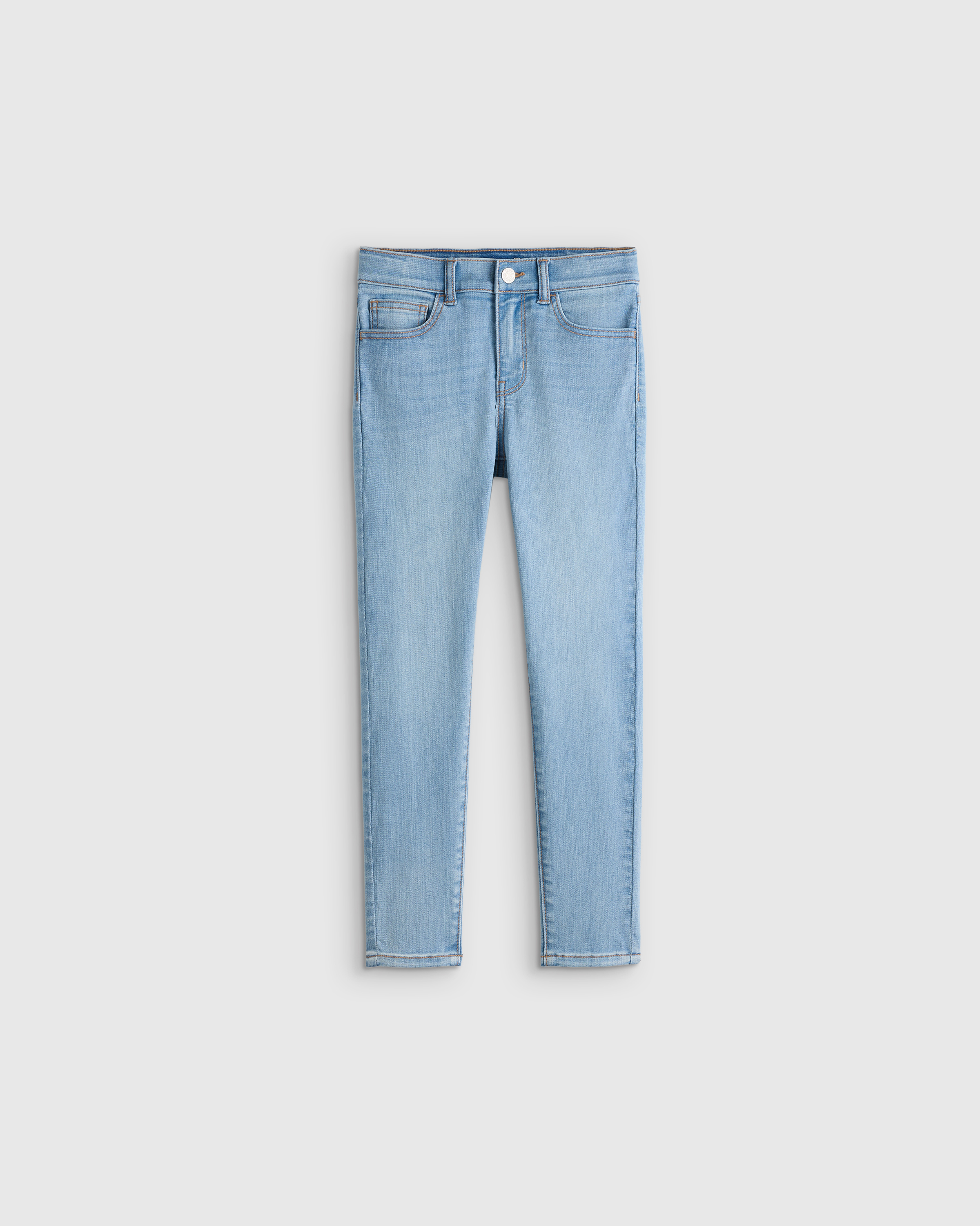 Light Wash Girls Stretch Skinny Jeans
