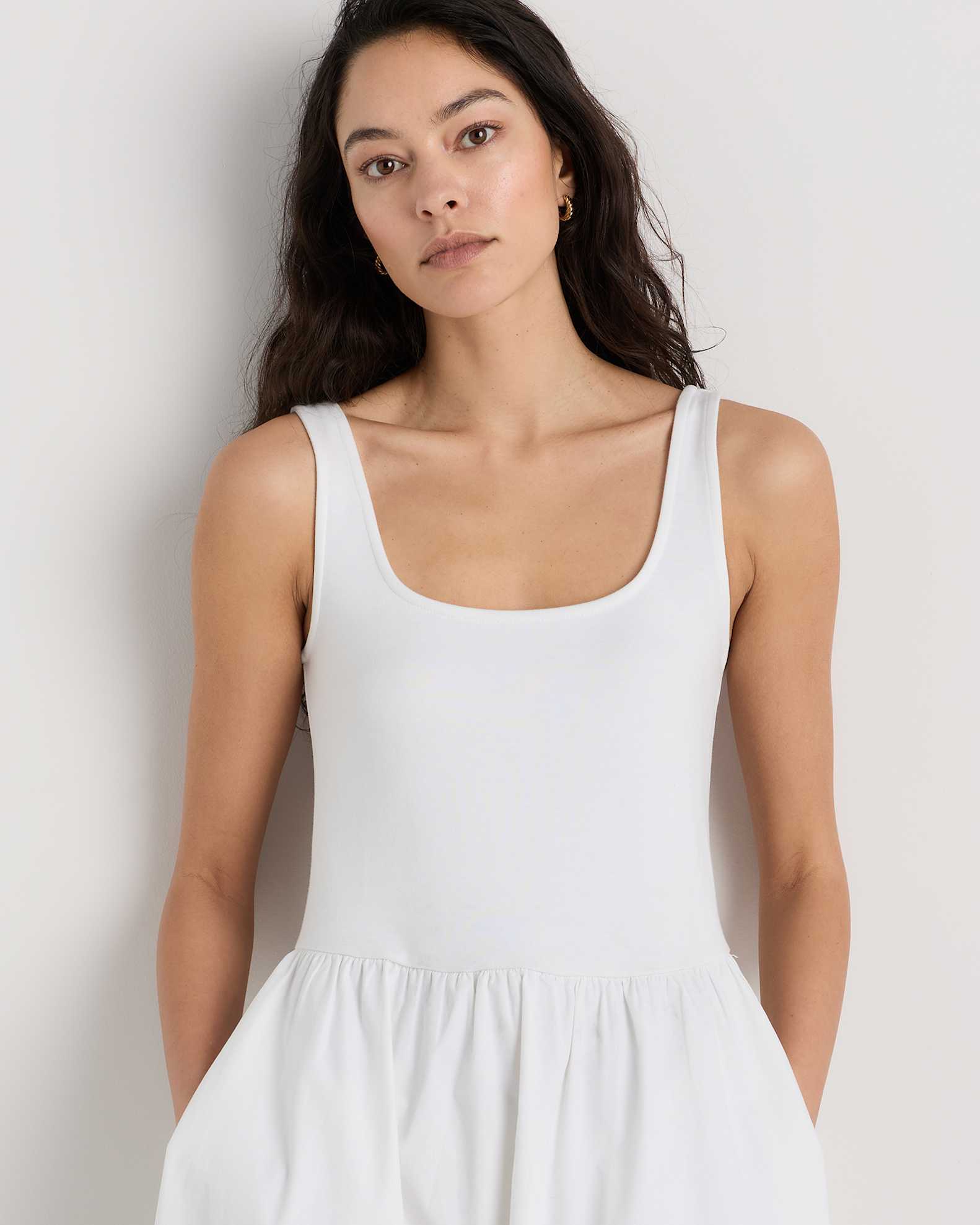 Cotton Mixed Media Tank Dress Cotton Mixed Media Tank Dress