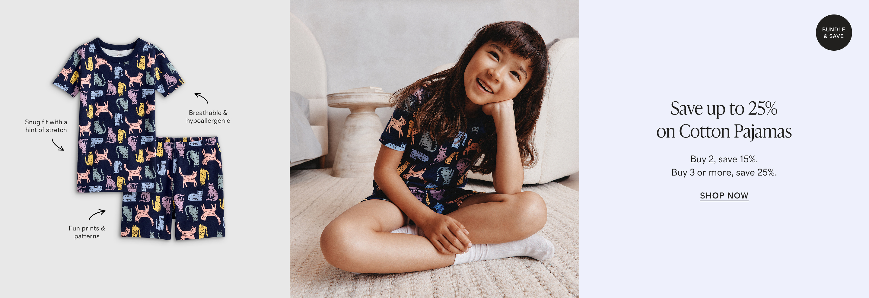 cotton pajamas banner - desktop
