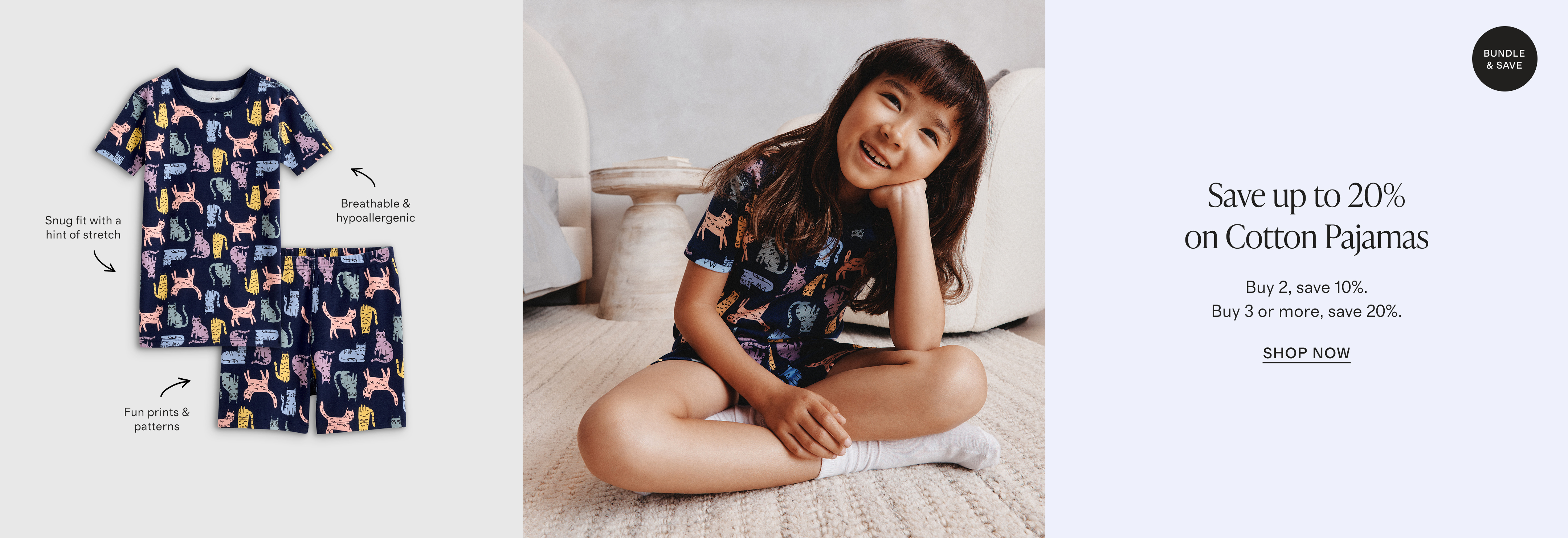 cotton pajamas banner - desktop