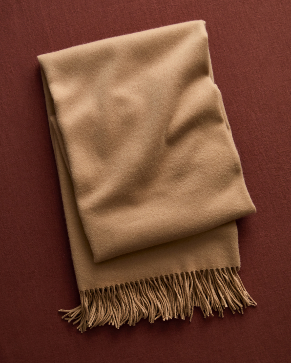 Camel Mongolian Cashmere Throw