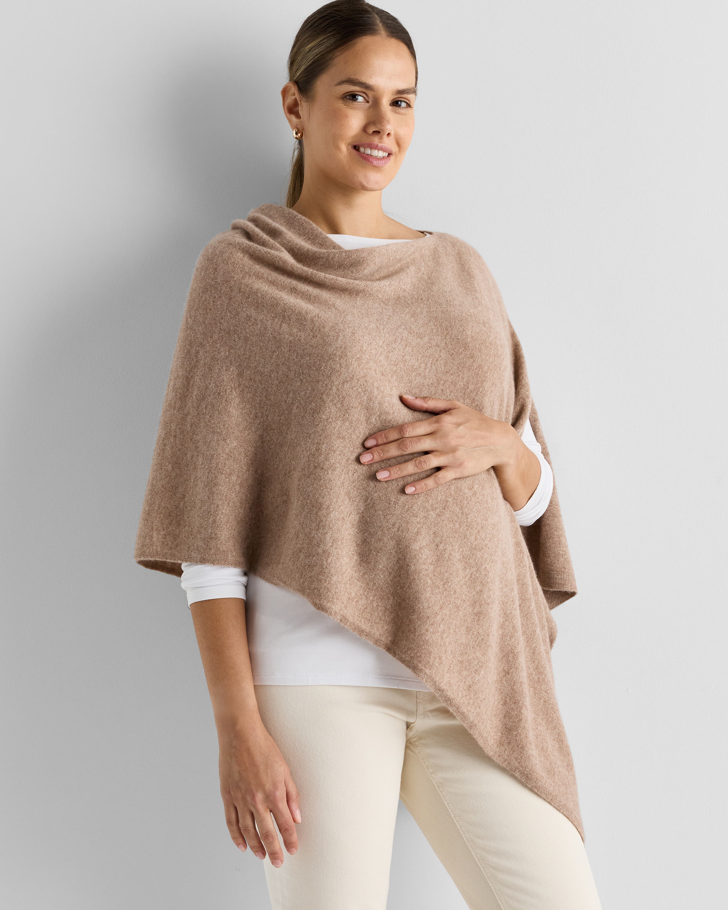 Oatmeal Mongolian Cashmere Nursing Shawl