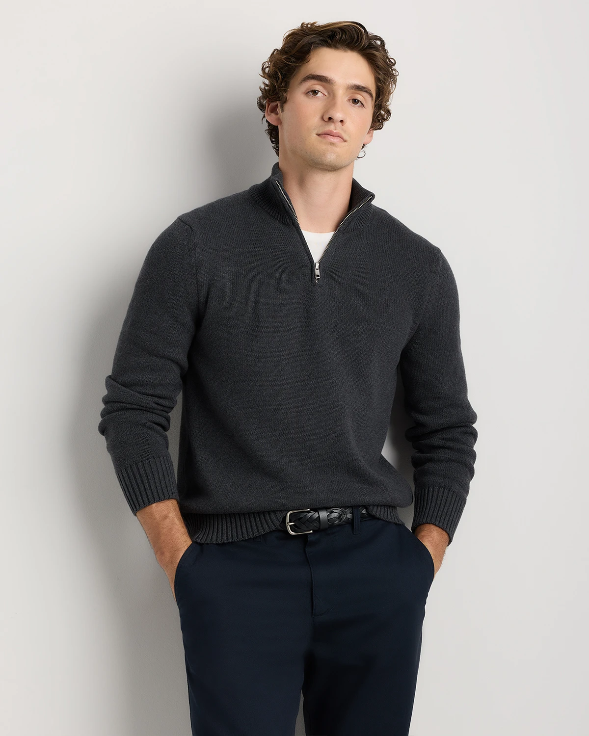 Men's Organic Cotton Quarter-Zip Sweater