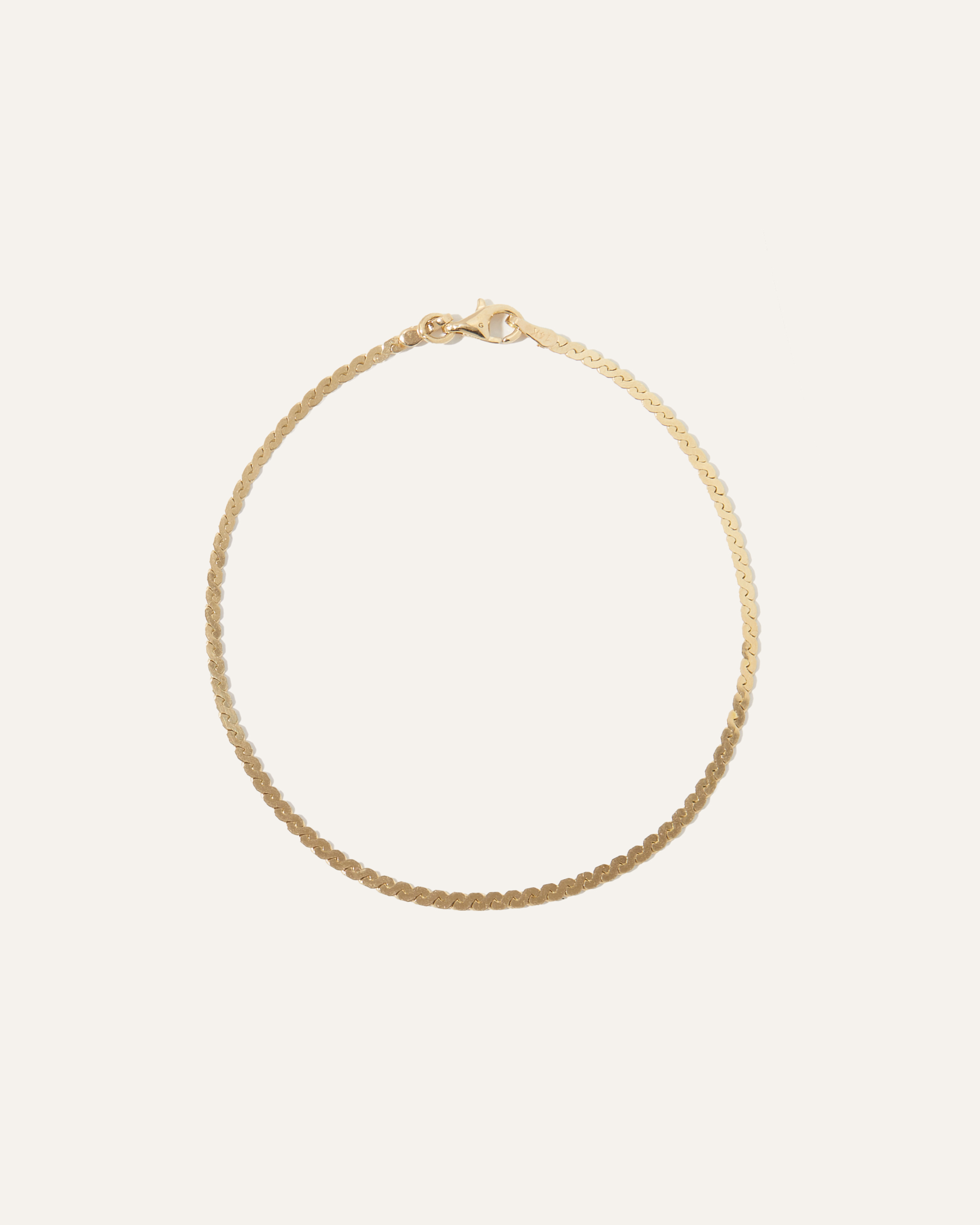 Yellow Gold 14K Gold Serpentine Chain Bracelet