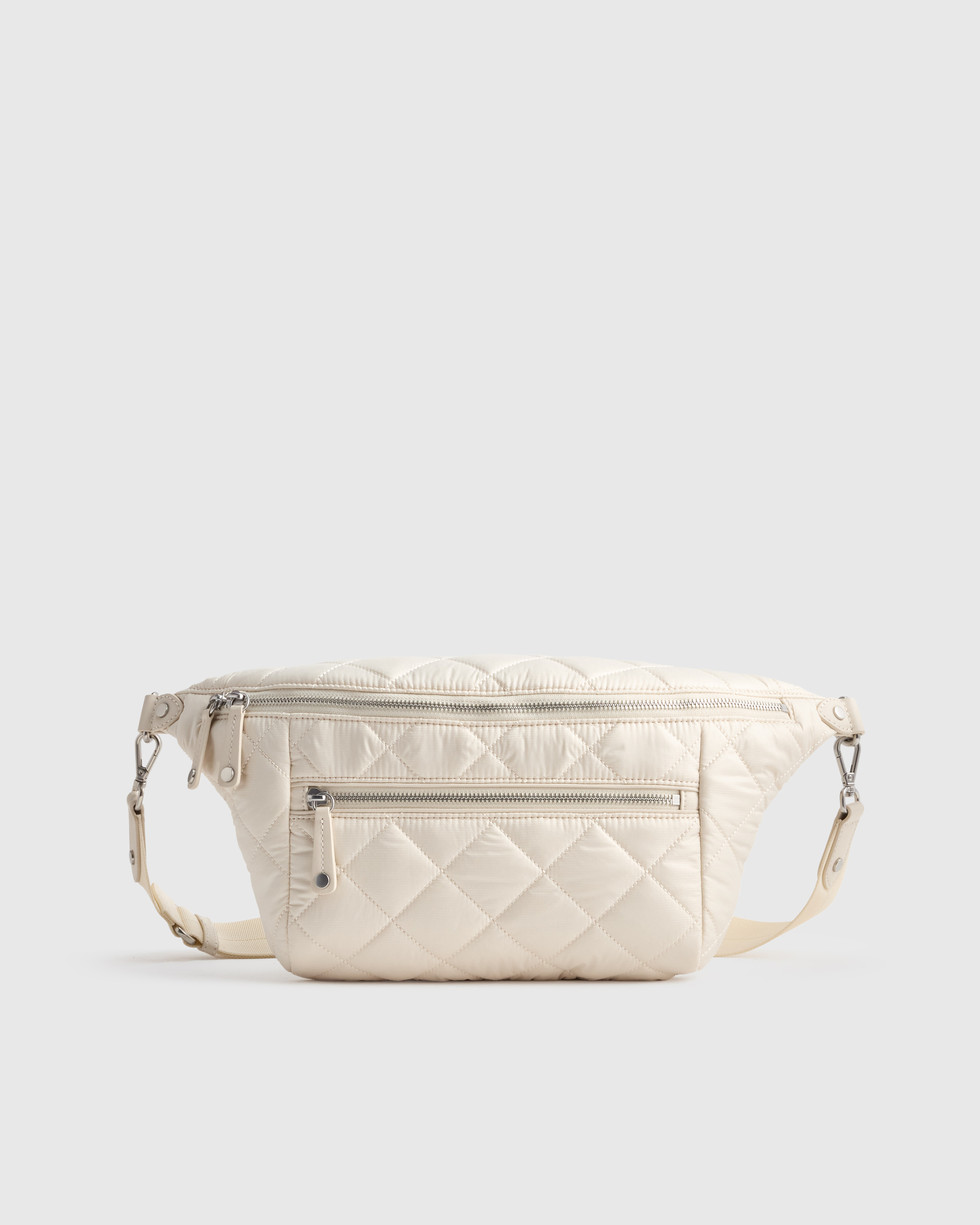 Linen White Transit Quilted Sling Bag