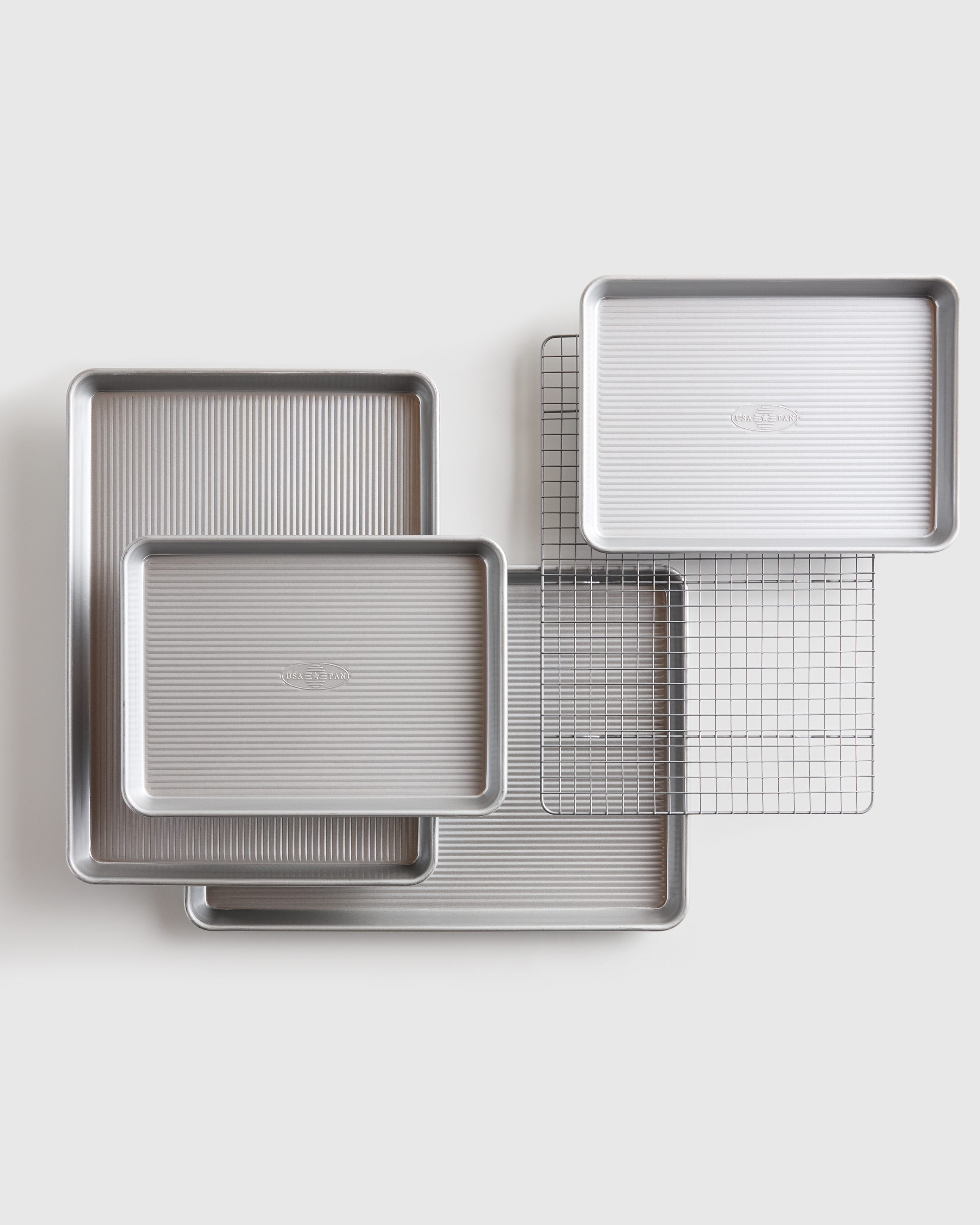 No Color 5-Pc Nonstick Steel Baking Sheet Set by USA Pan