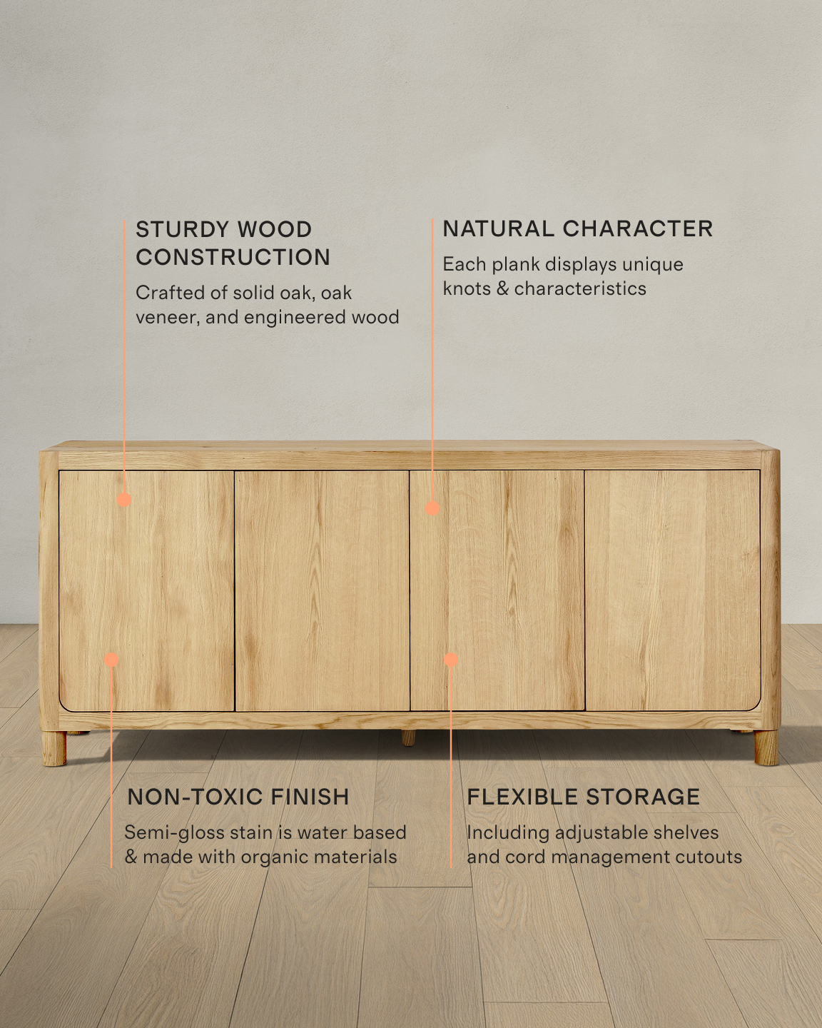 Rustic Oak Sideboard in Natural