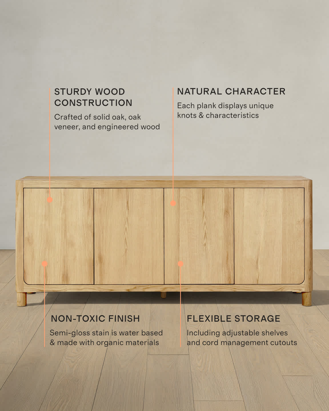 Rustic Oak Sideboard in Natural