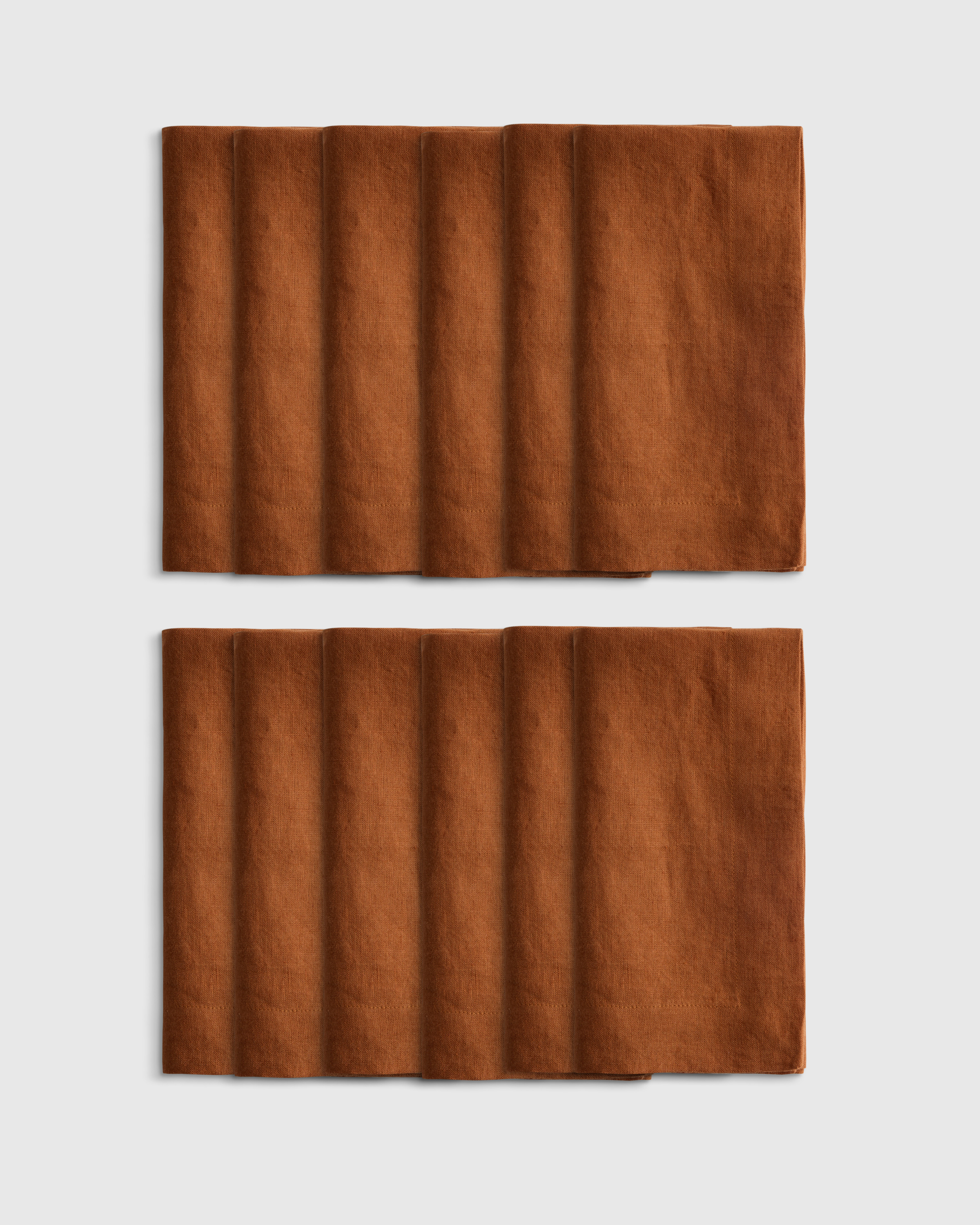 Terracotta European Linen Wide-Hem Napkins (Set of 12)