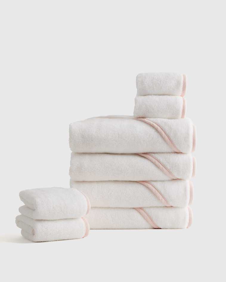 Soft Pink Organic Turkish Cotton Baby Bath Bundle 8-Pack