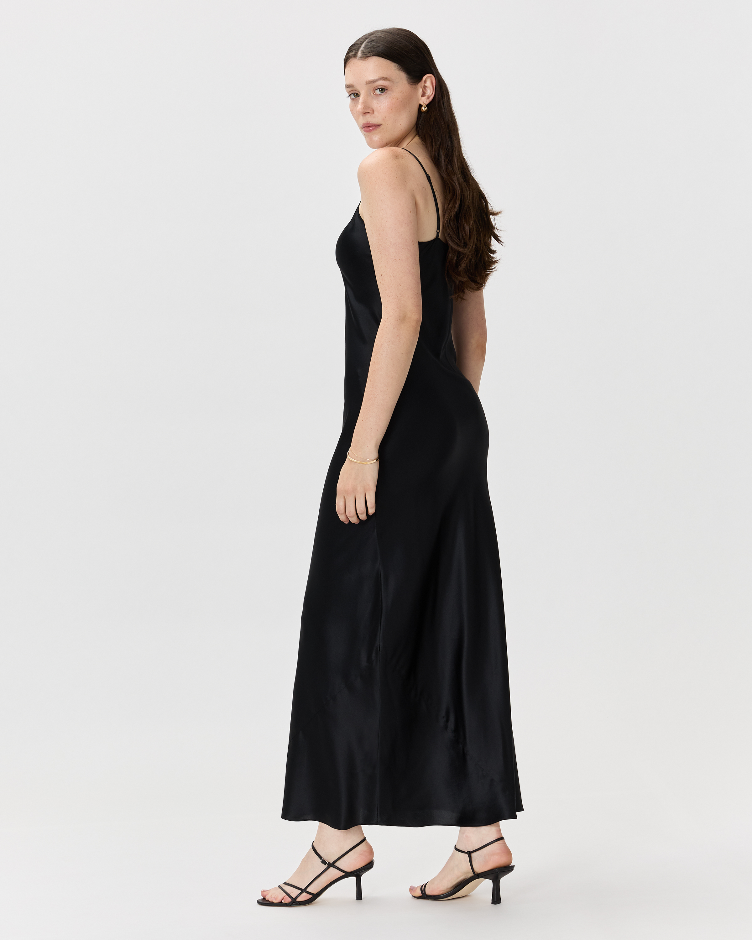 quince silk maxi dress 100% Washable Silk Deep V-Neck Maxi Dress