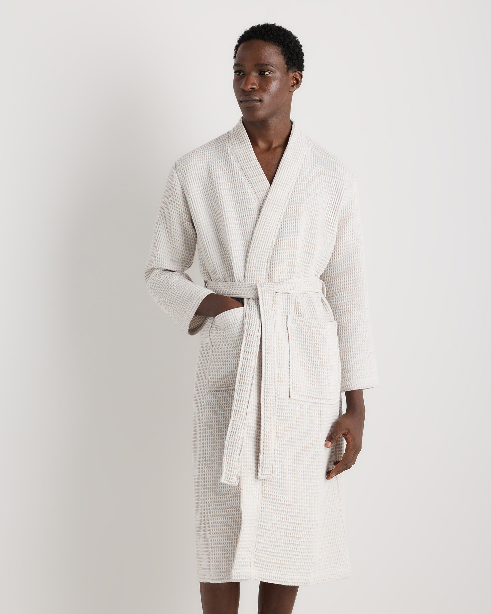 Silver Organic Turkish Waffle Robe