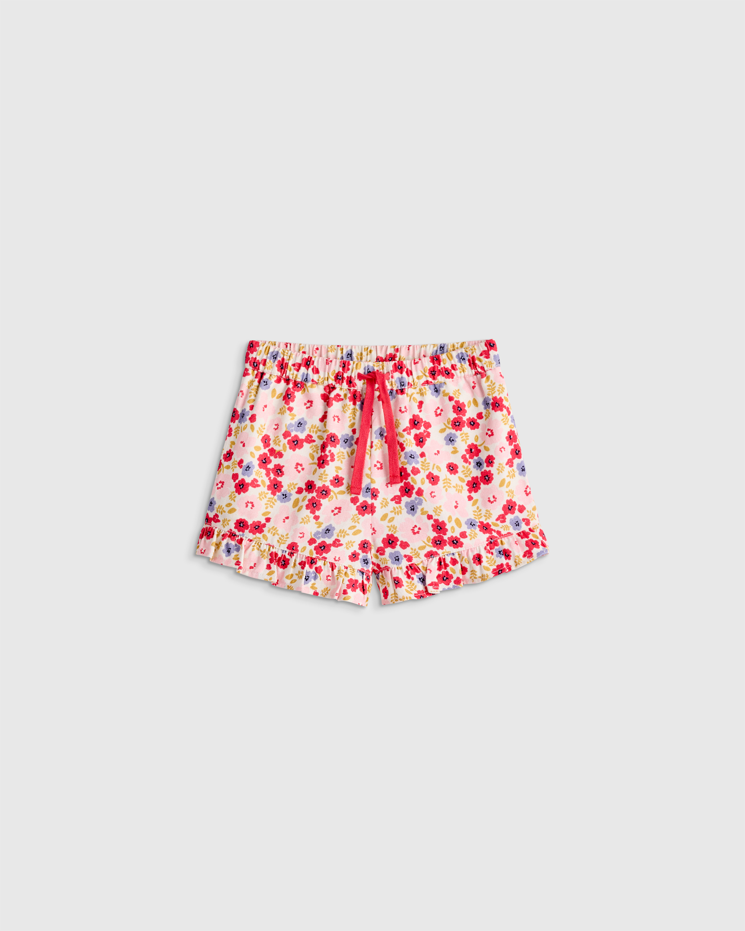 Quince Girls Ruffle Hem Woven Short In Red