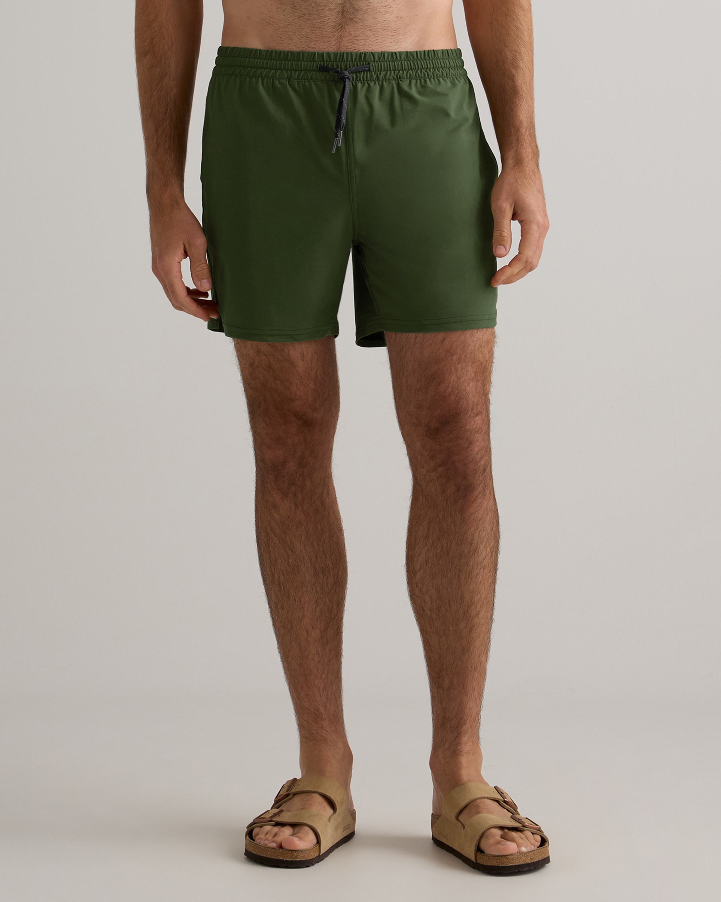 Olive Italian Swim Trunks - 5.5"