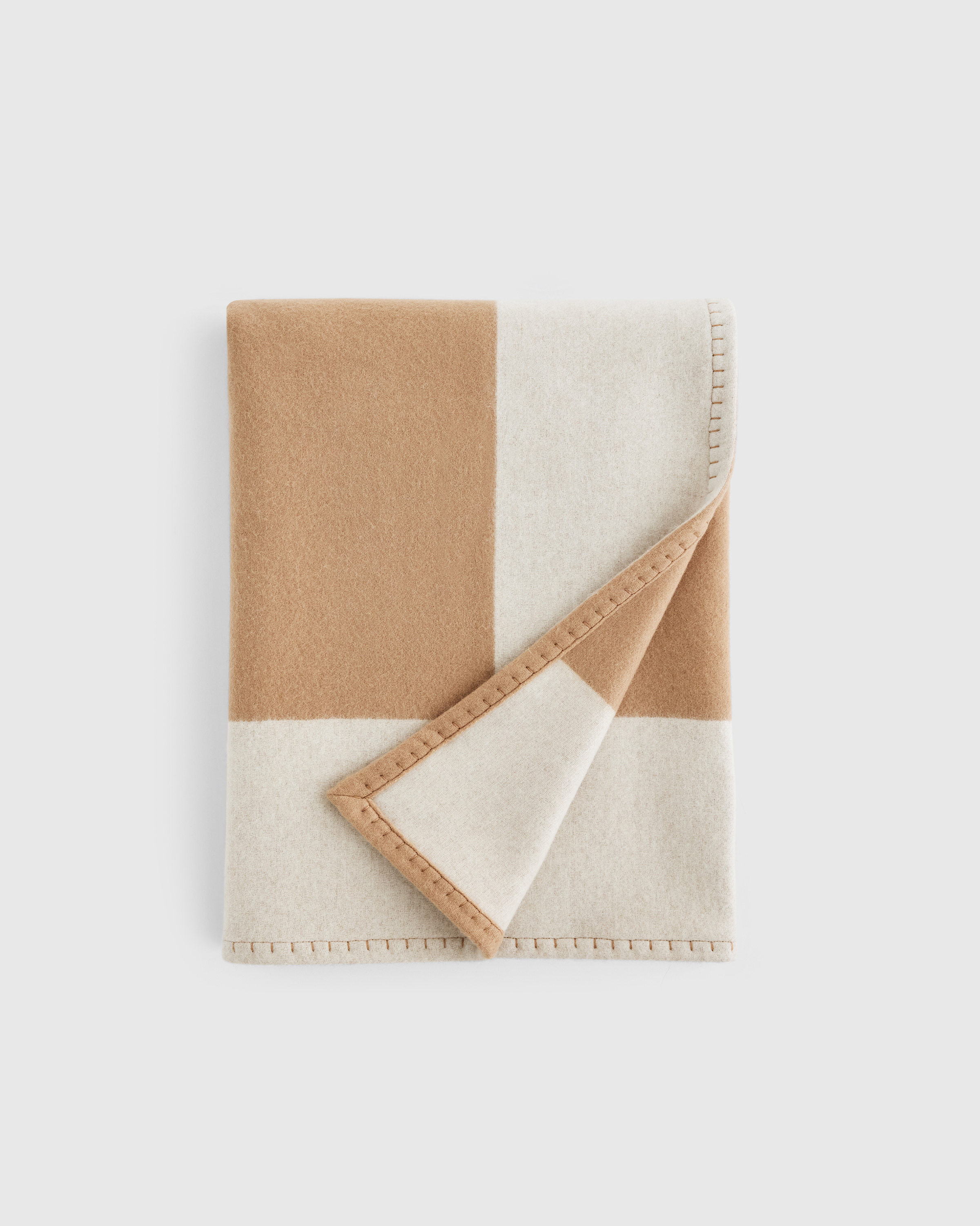 Camel Merino Wool & Cashmere Luxury Throw