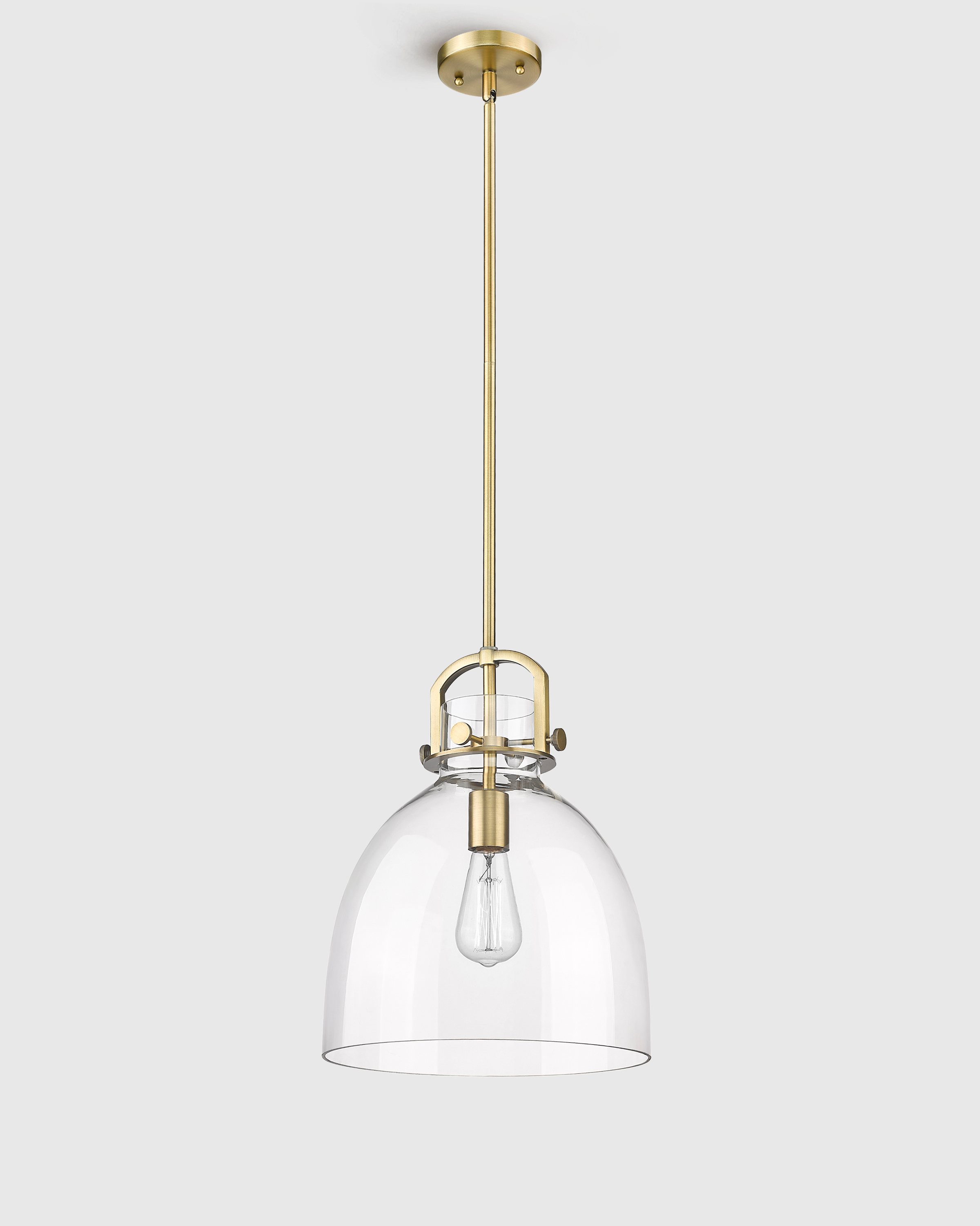 Brass Minimalist Glass Bell Pendant Light