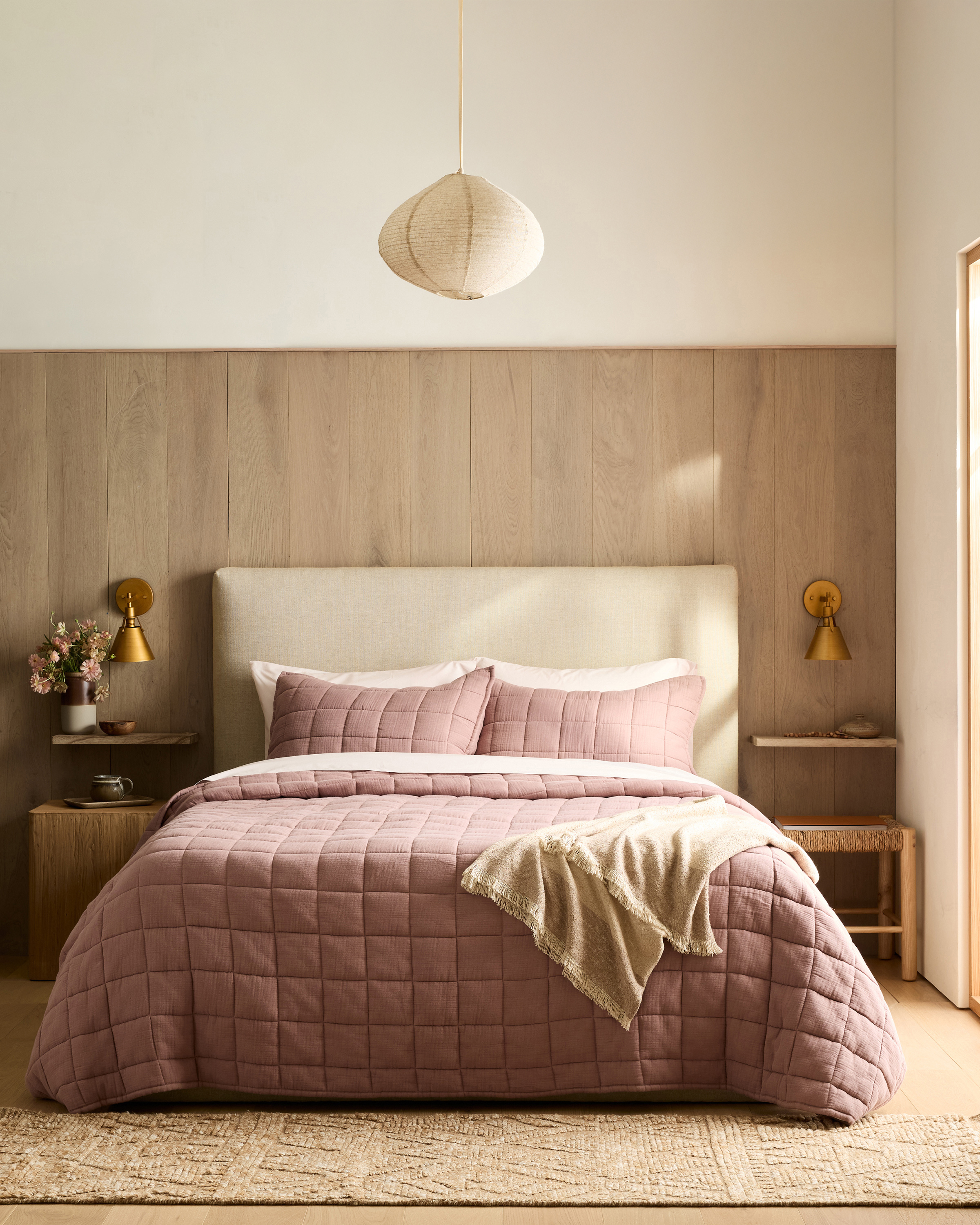 Organic Airy Gauze Box Quilt Sham Set - Thumbnail 4