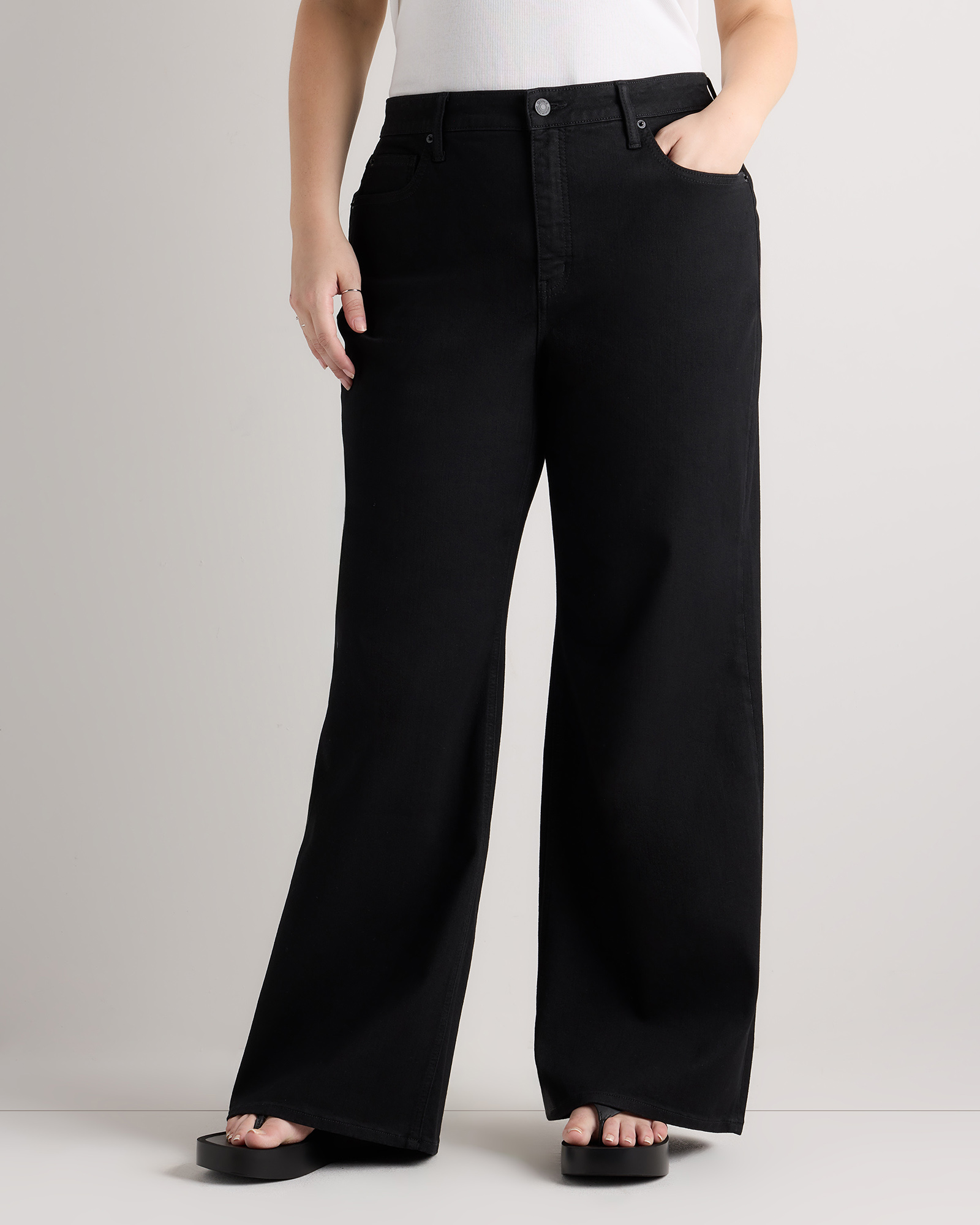 Black Bella Stretch Wide Leg Jeans
