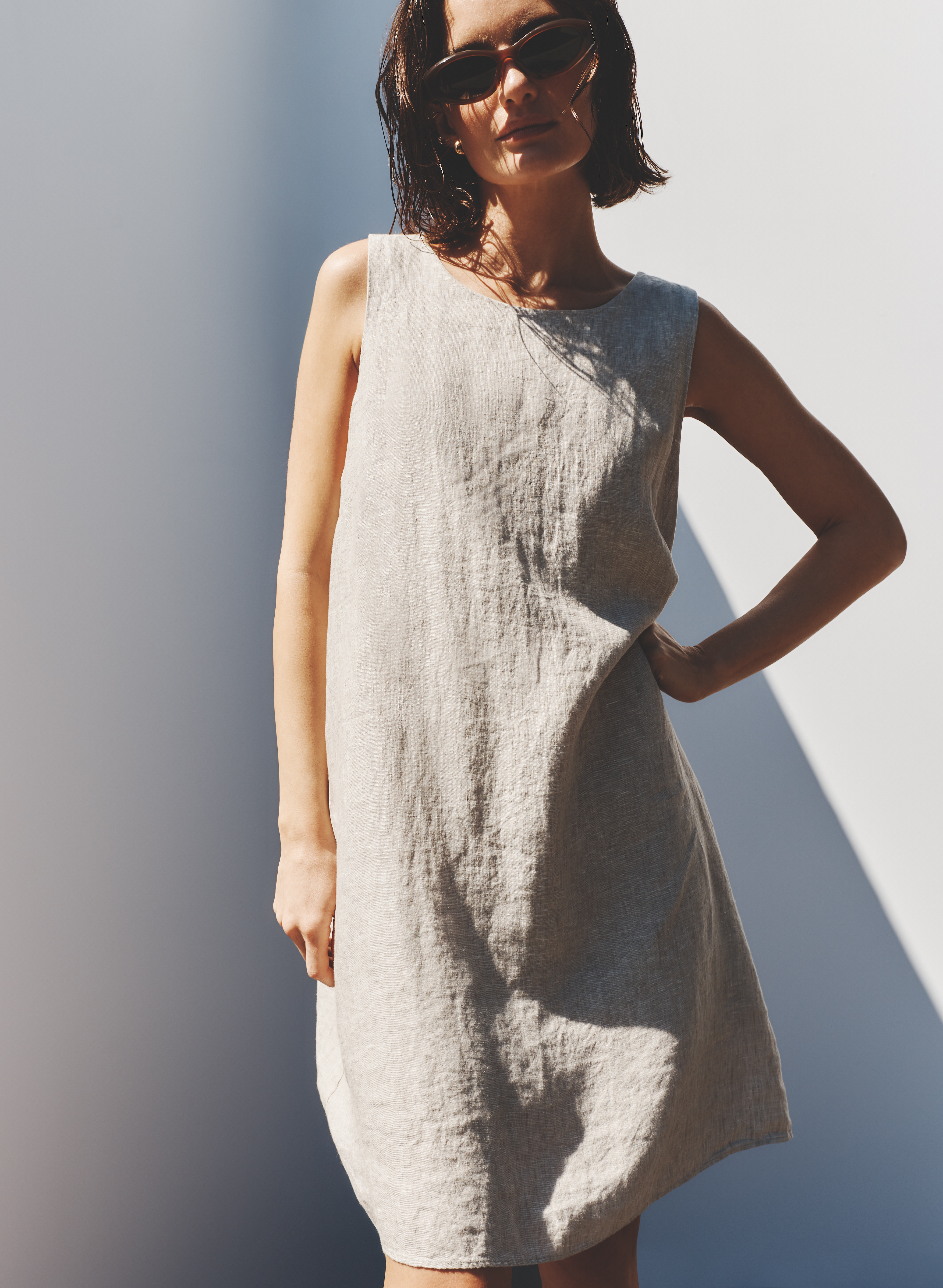 linen tank dress XCVI Ocie Women's Dress Roadside : XS (US 0-2) It is performed in clean Women’s Clearance Linen Easy Tank