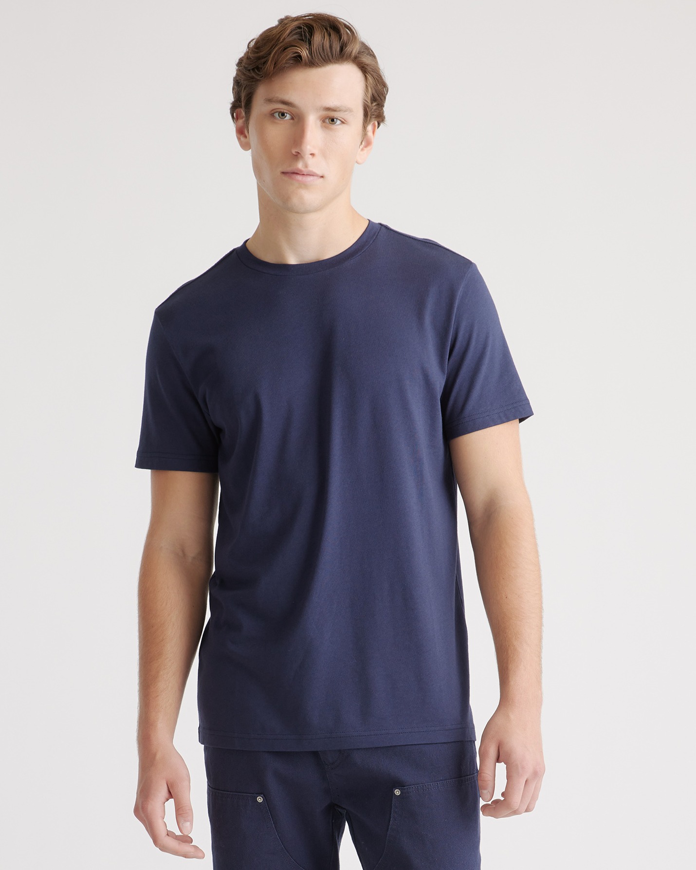Deep Navy Cotton Modal Crew Neck Tee