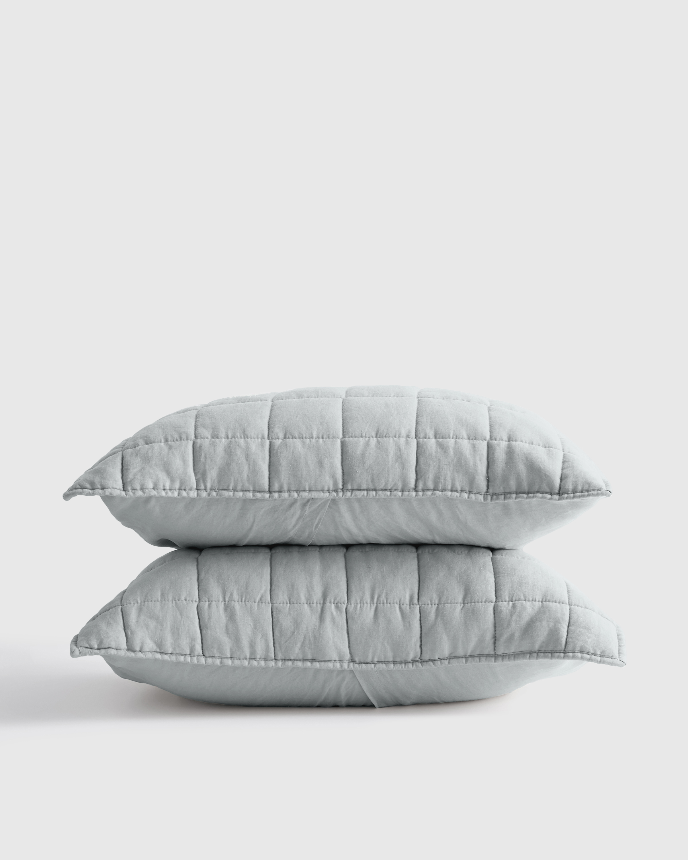 Mist European Linen Box Quilted Sham Set