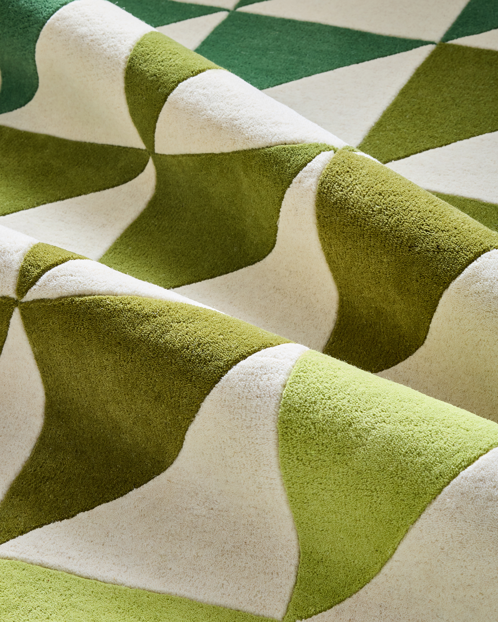 Quince Tonal Triangles Wool Rug - Thumbnail 3