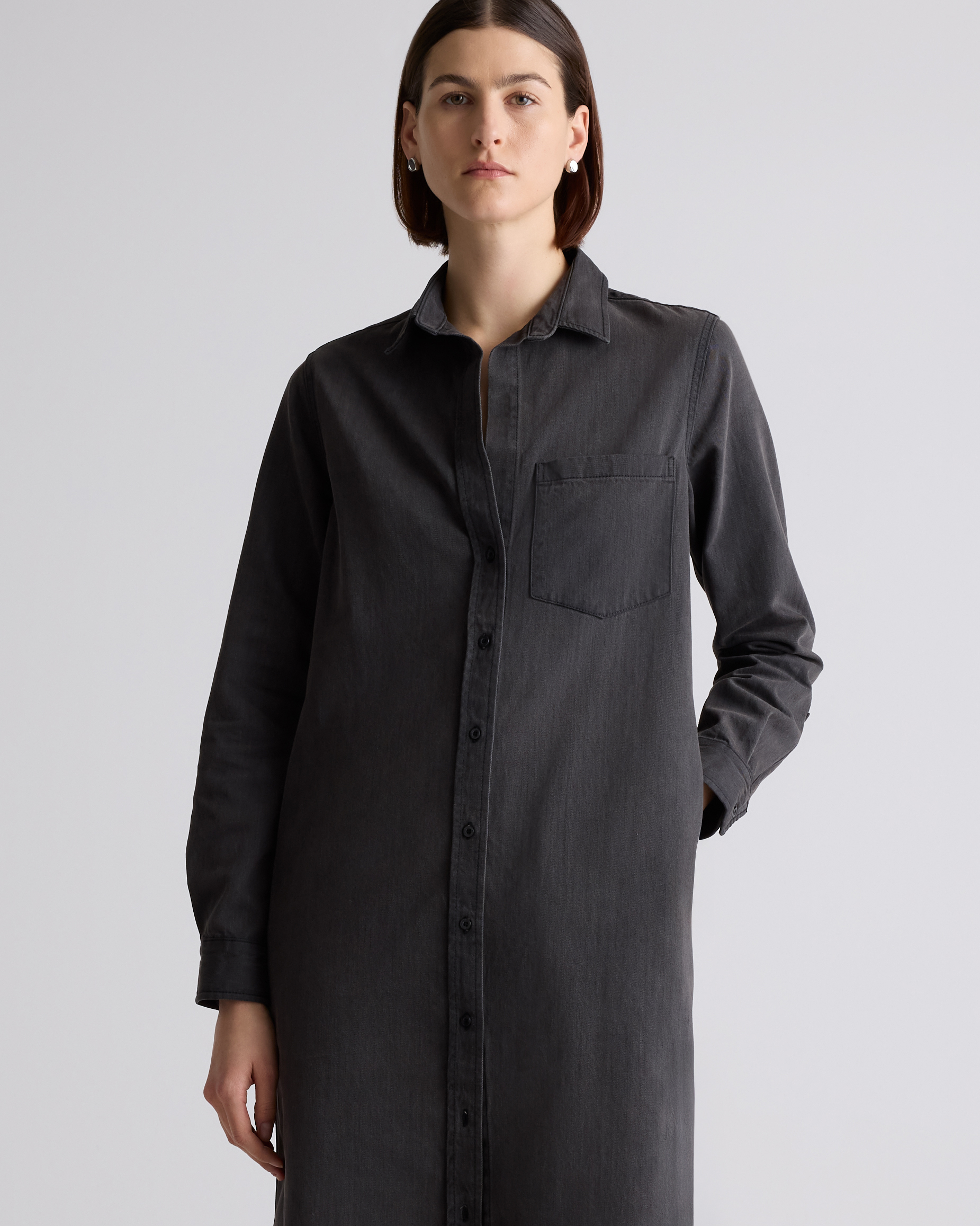 ワンピース artisan Pin Tucked long shirt dress Twisted Front Petite Shirt Dress in Tan – Sylphic