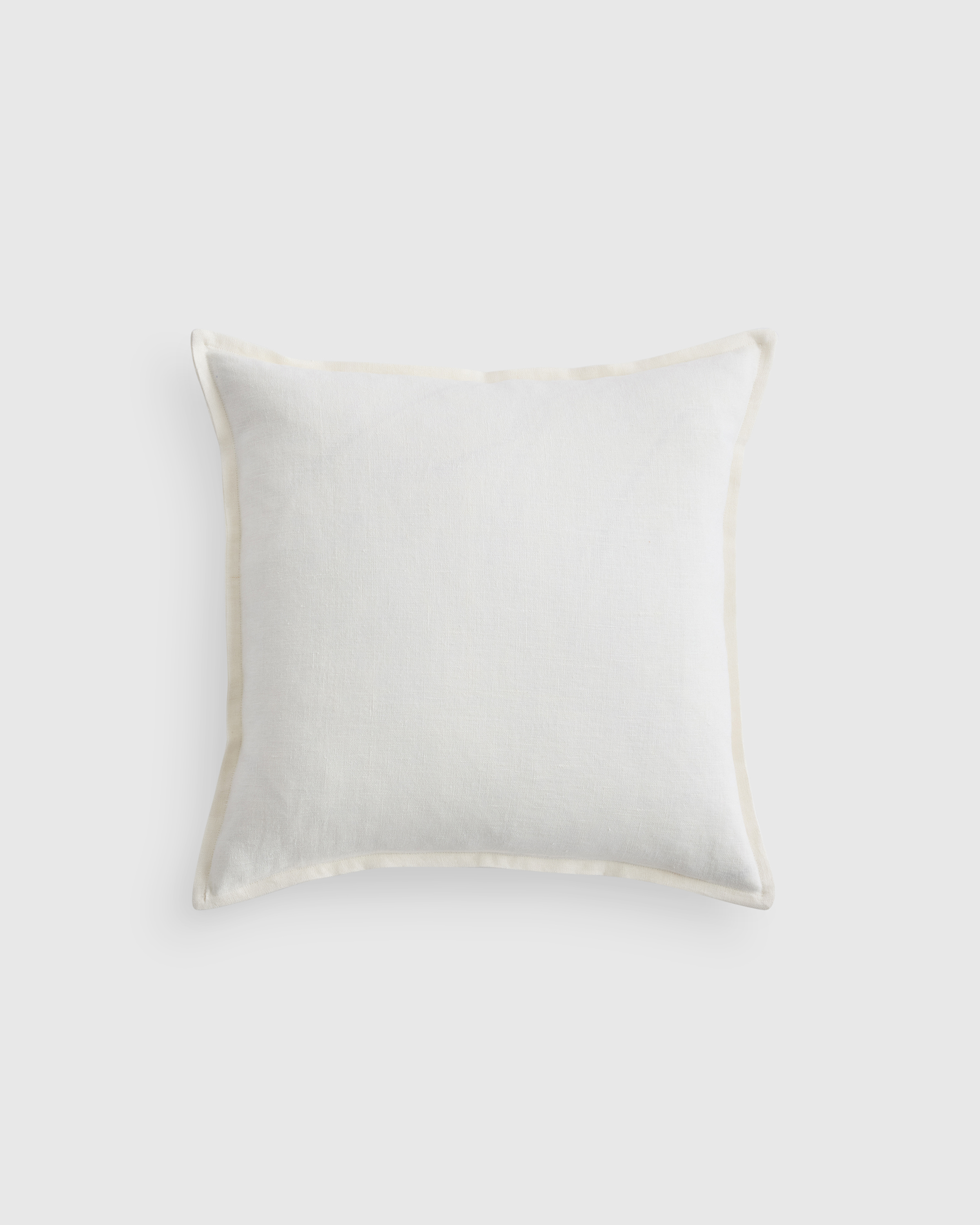 Ivory European Linen Flange Edge Pillow Cover