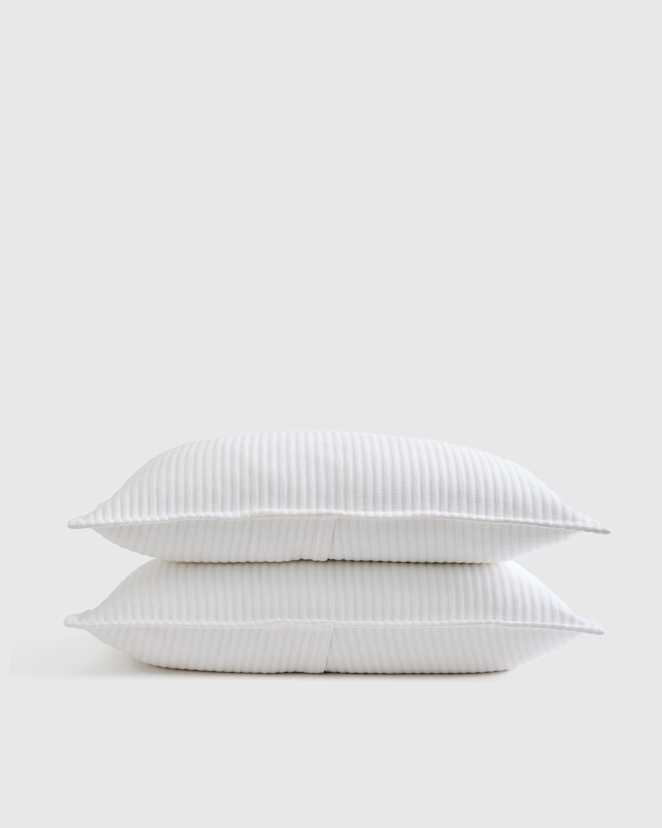 White Organic Cotton Matelasse Sham Set