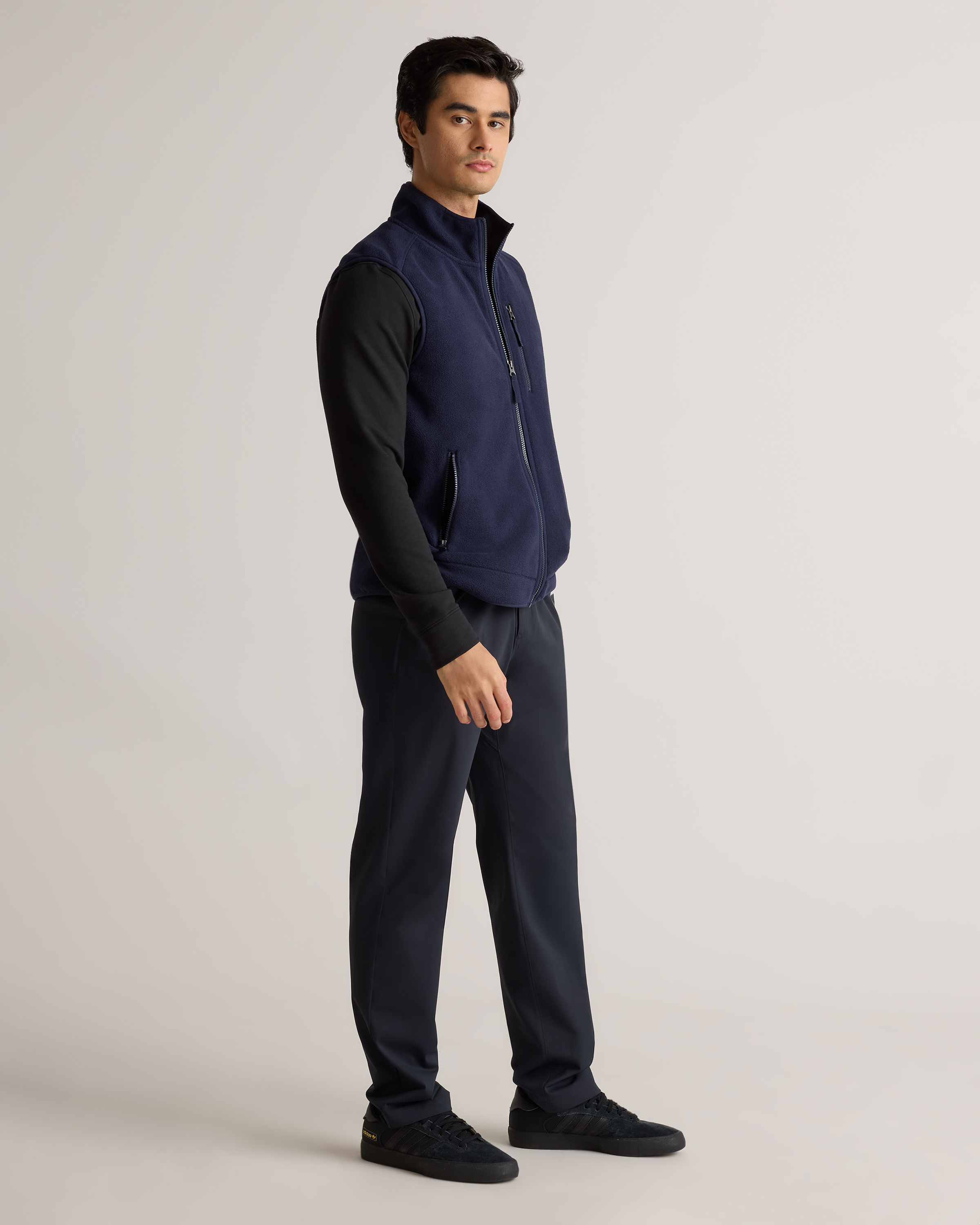 Polar Fleece Full-Zip Vest in Deep Navy