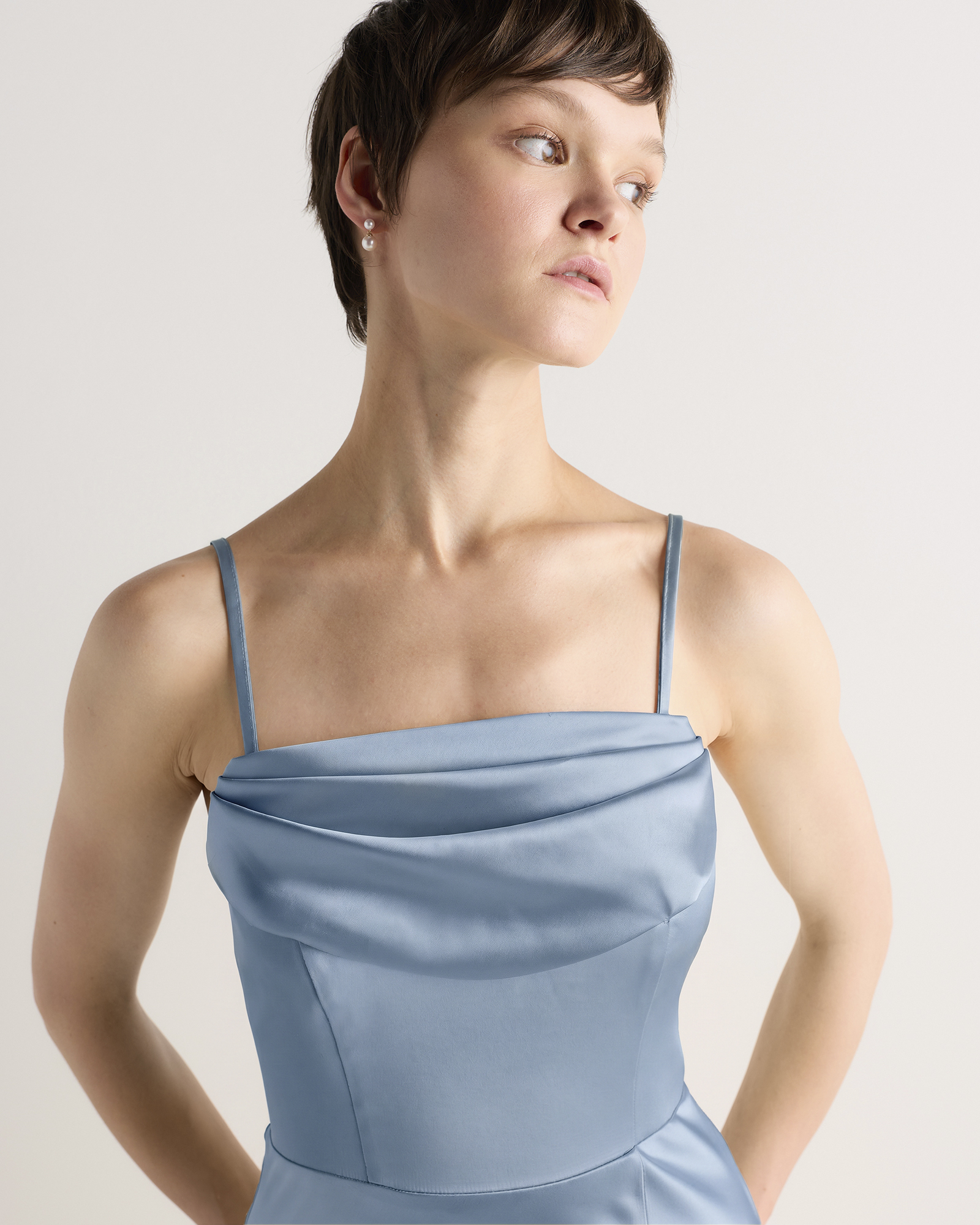 steel blue cocktail dress Coralie Cocktail Dress - Steel Blue